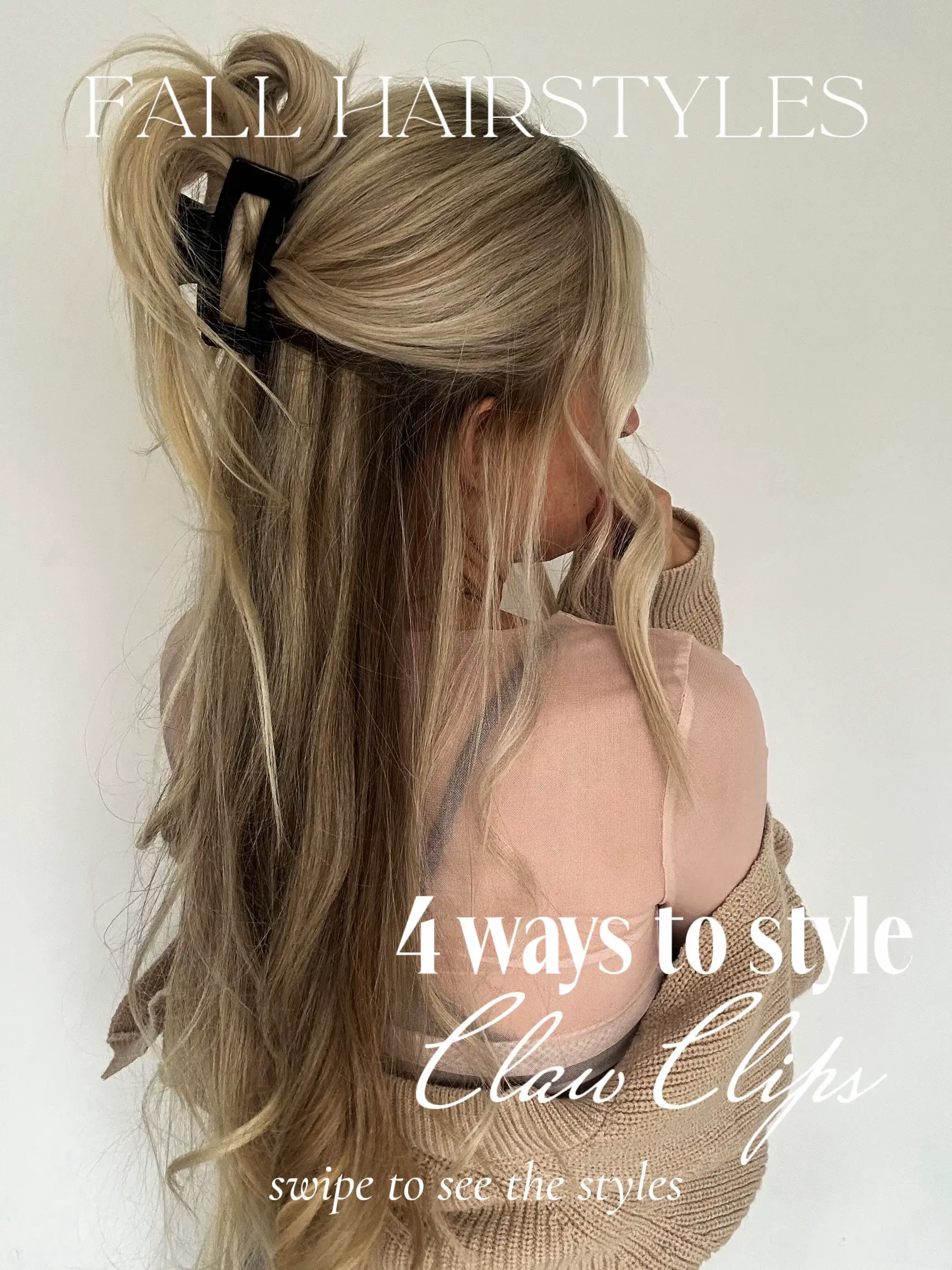 Easy claw clip hairstyle using a flower claw clip #hair #hairstyle #ha