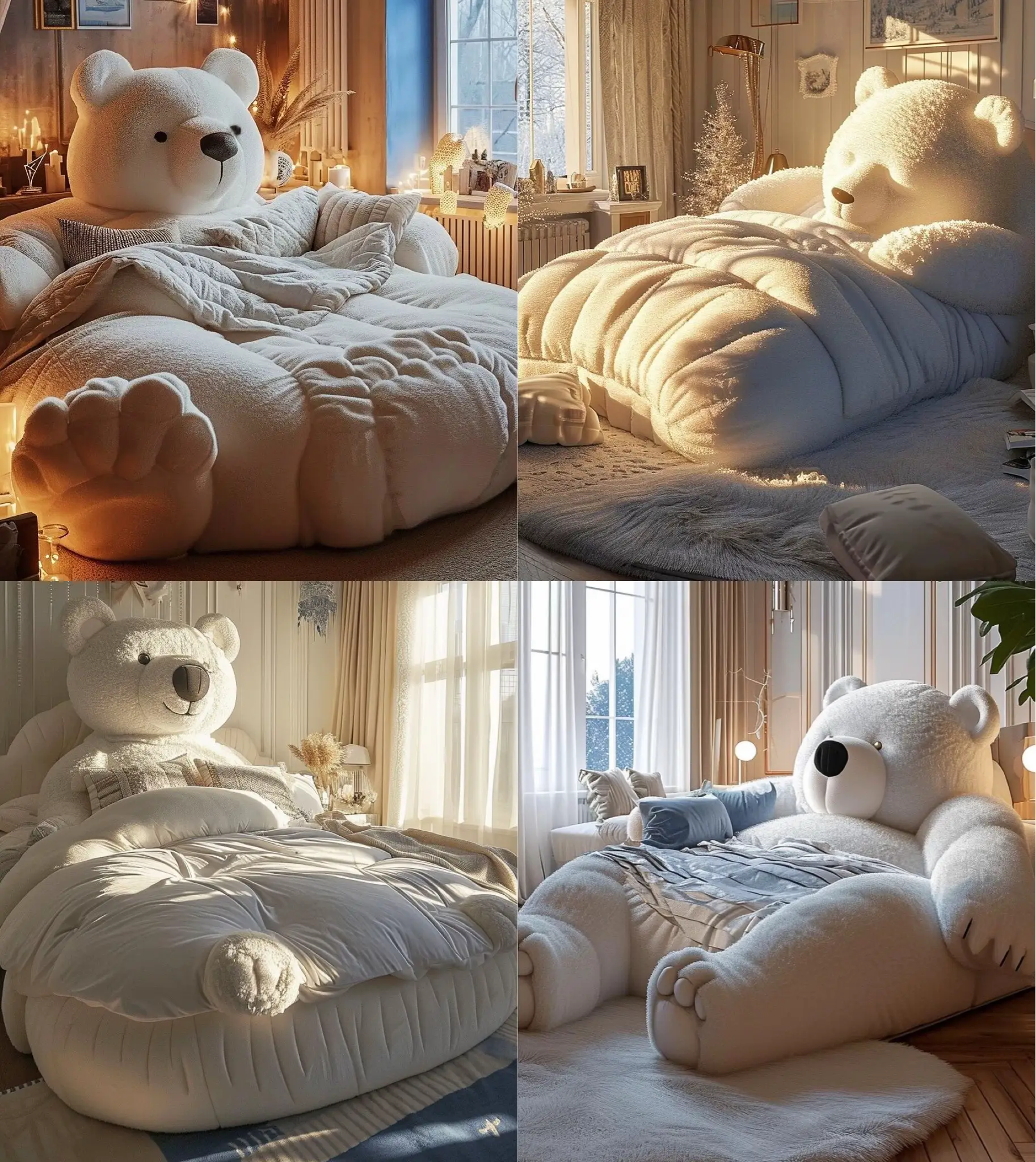 Big teddy cheap bear bed