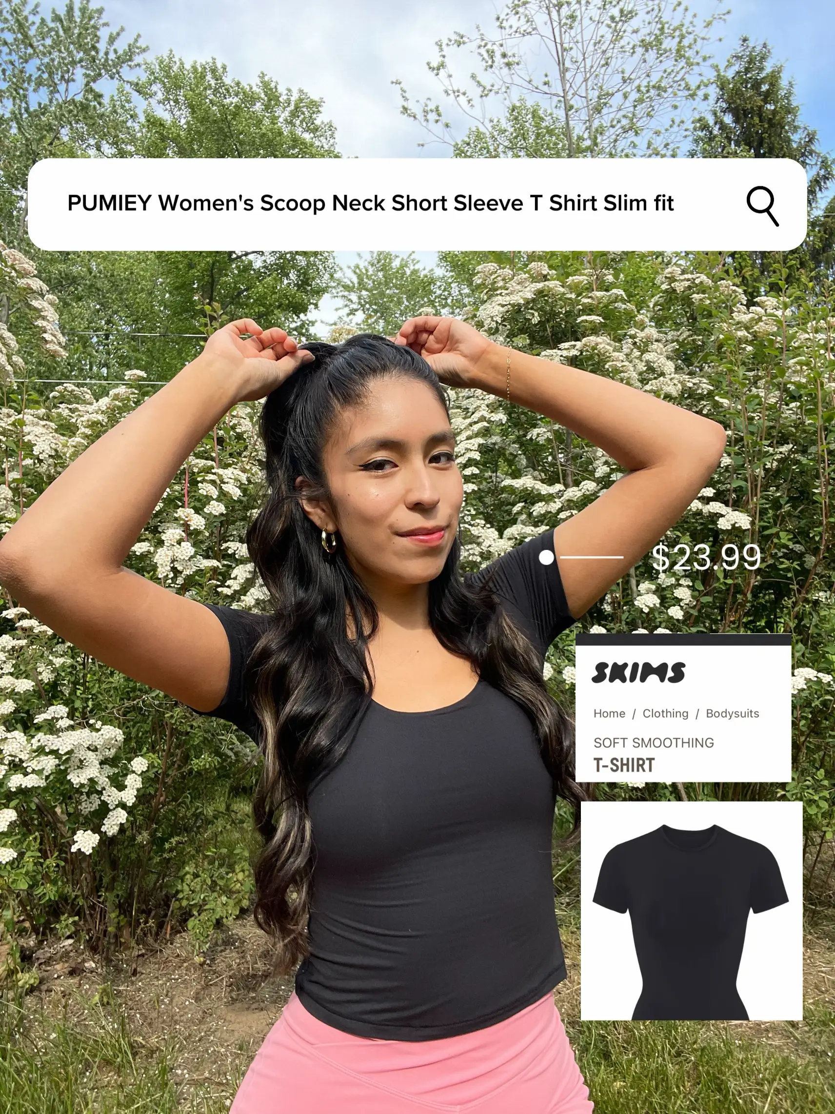 PUMIEY Womens Long Sleeve T Shirts Crew Neck Slim