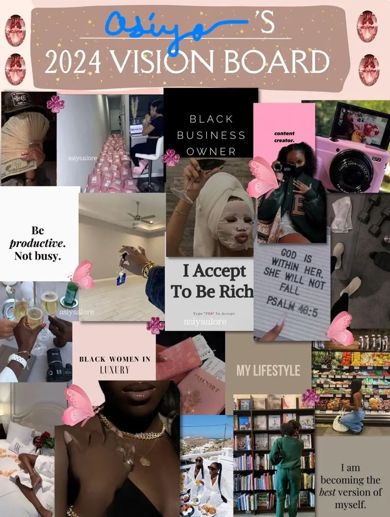 Vision Board Manifestation Book for Black Women: Attract Love