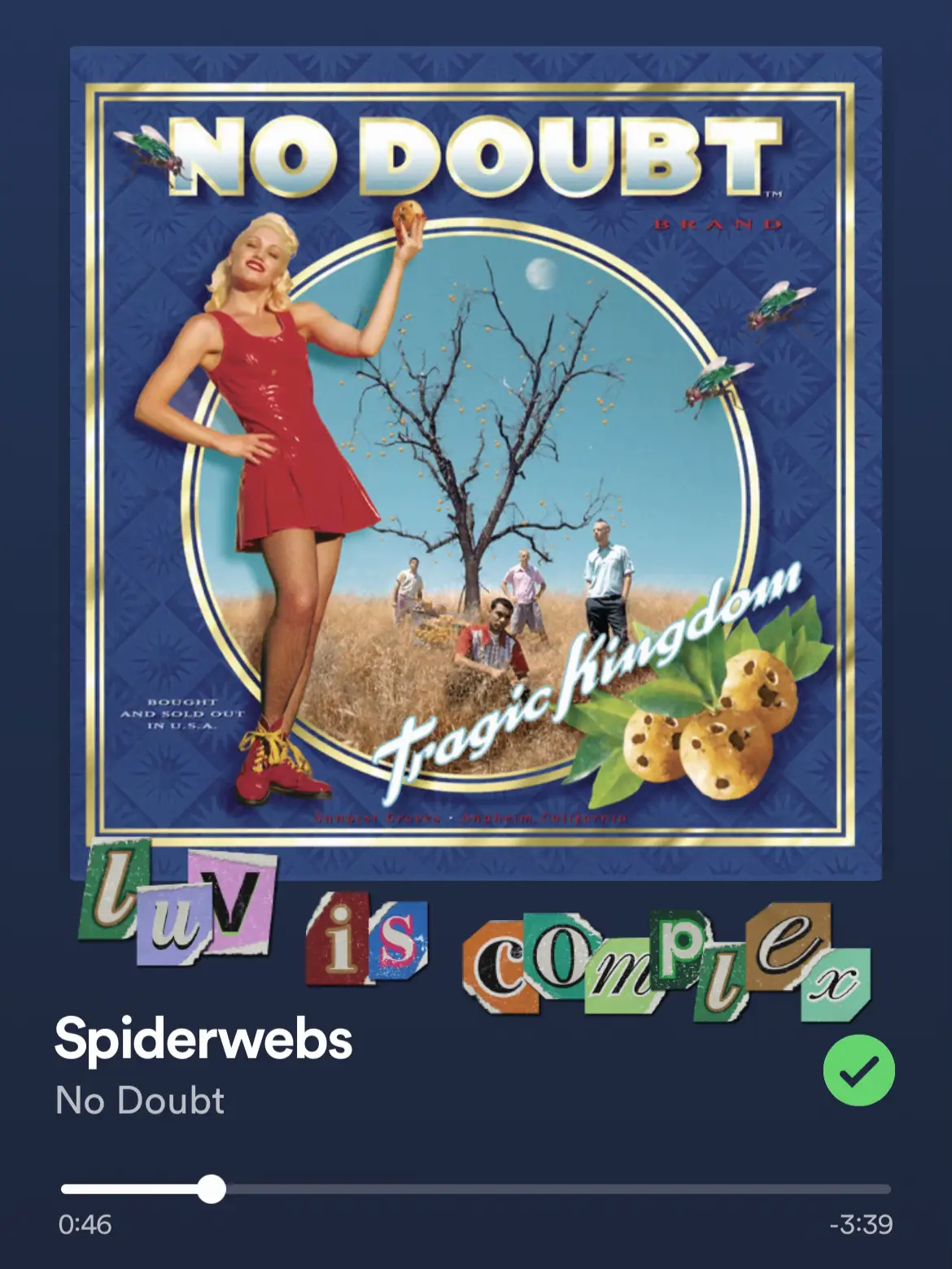  An album cover for Spiderwebs by No Doubt.