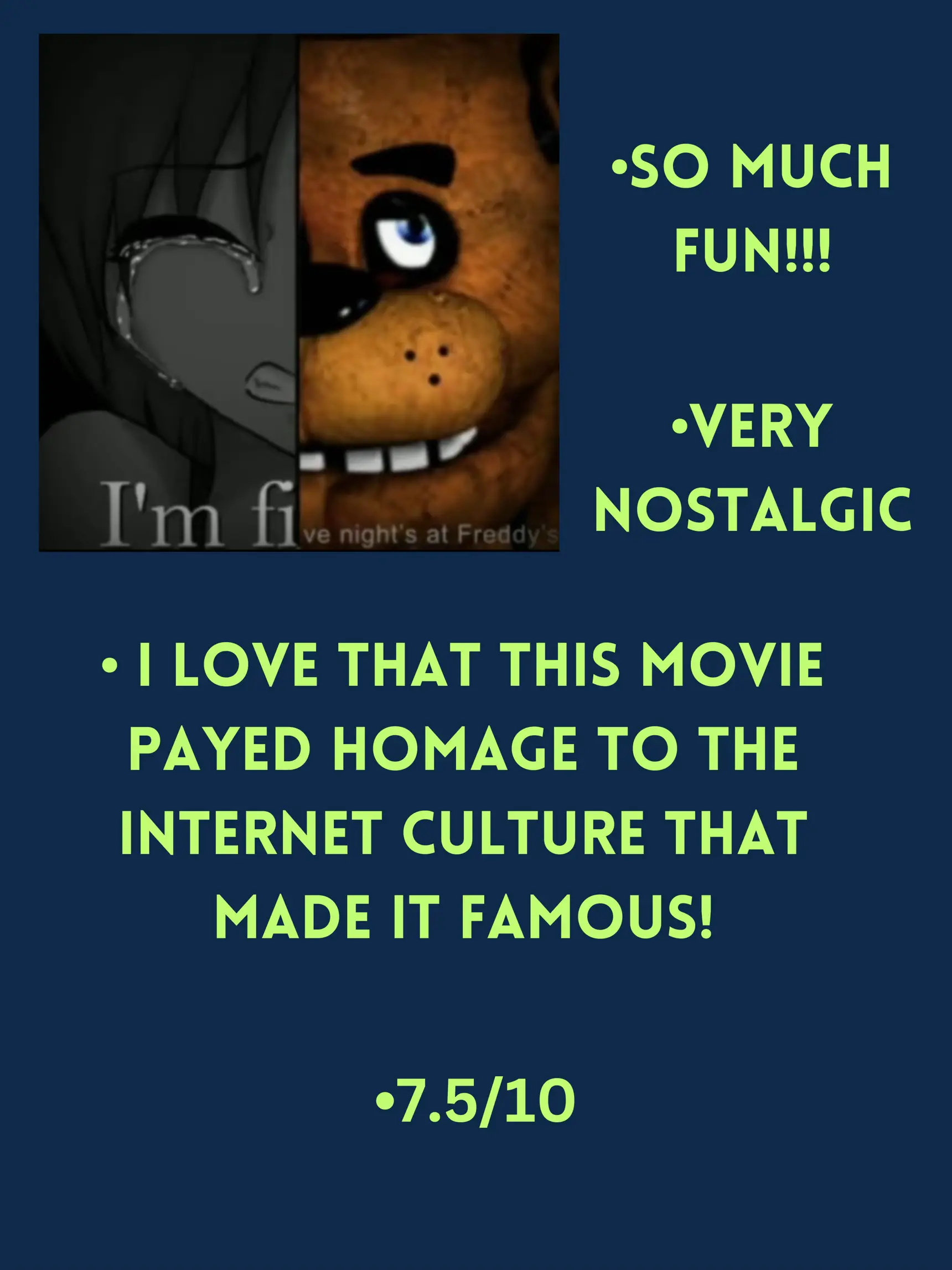 Ethan (Sheeprampage) on X: There's a couple Critic reviews for the FNAF  movie up on rotten tomatoes, and…. 🥴 (Spoiler-Free)   / X