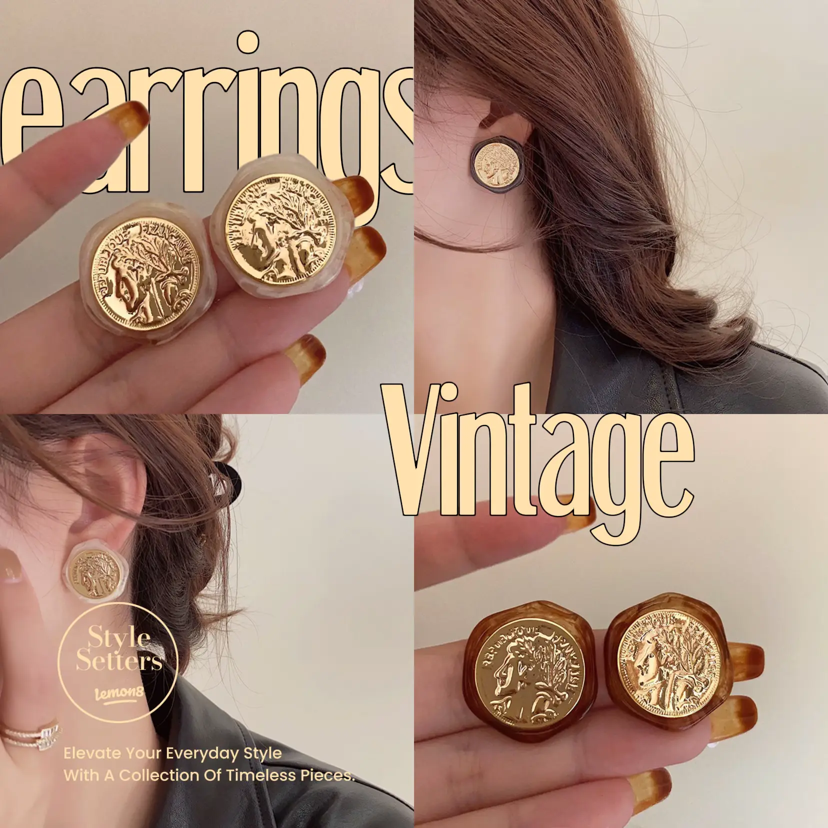 Gold hot sale coins earrings