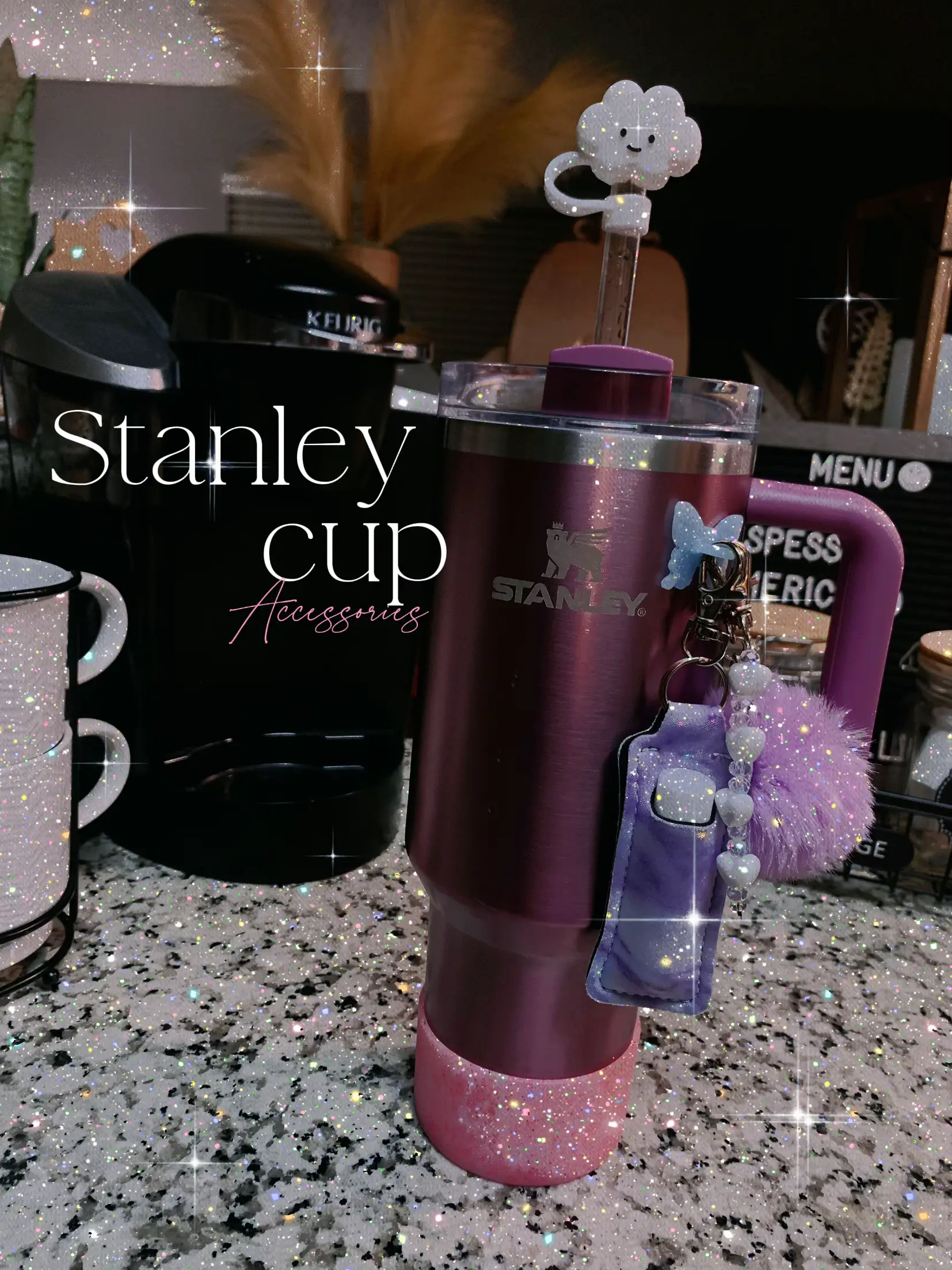 Hot Pink Snack Bowl for Stanley Cup, Silicone Purple Boot Sleeve Cover,  Compatible with Stanley Cup Quencher 2.0 40oz Tumbler with Handle，And  Quencher