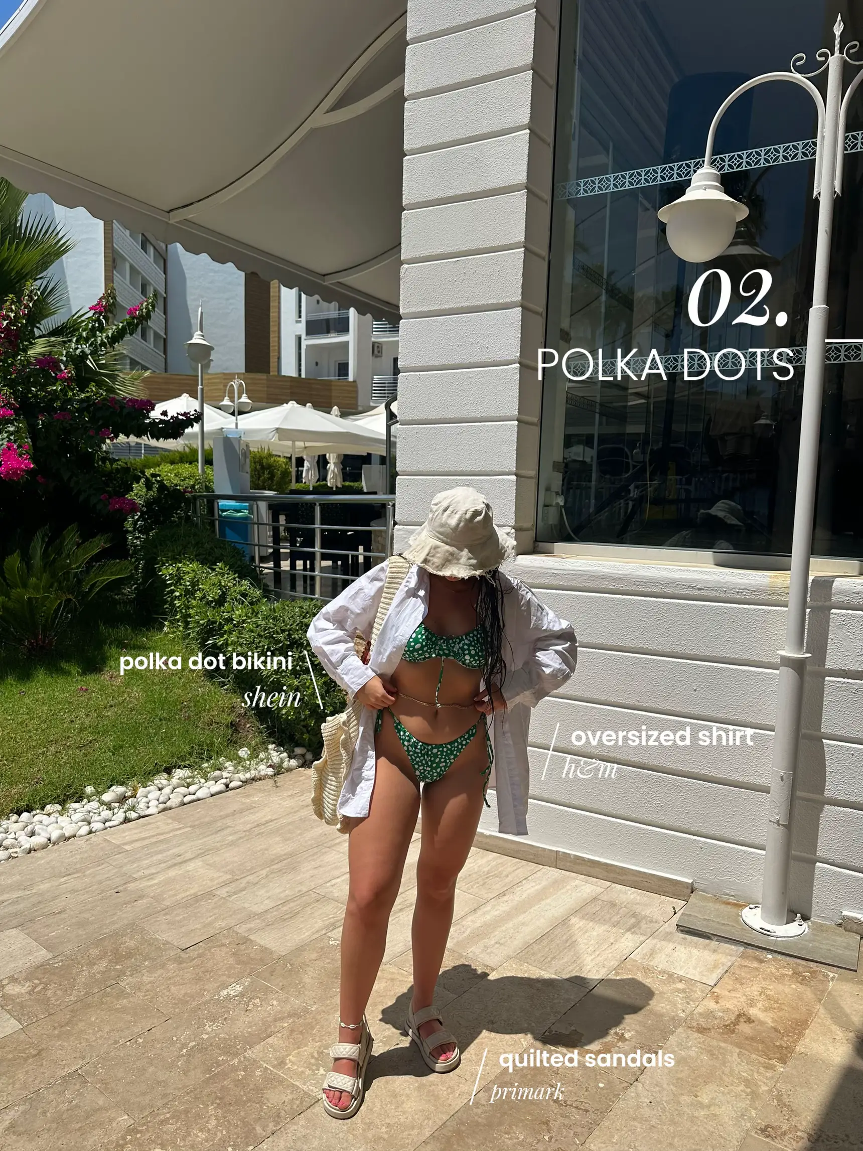 Sexy Polkadot Lycra Bikini Top and Matching High Waisted Thong with Bl