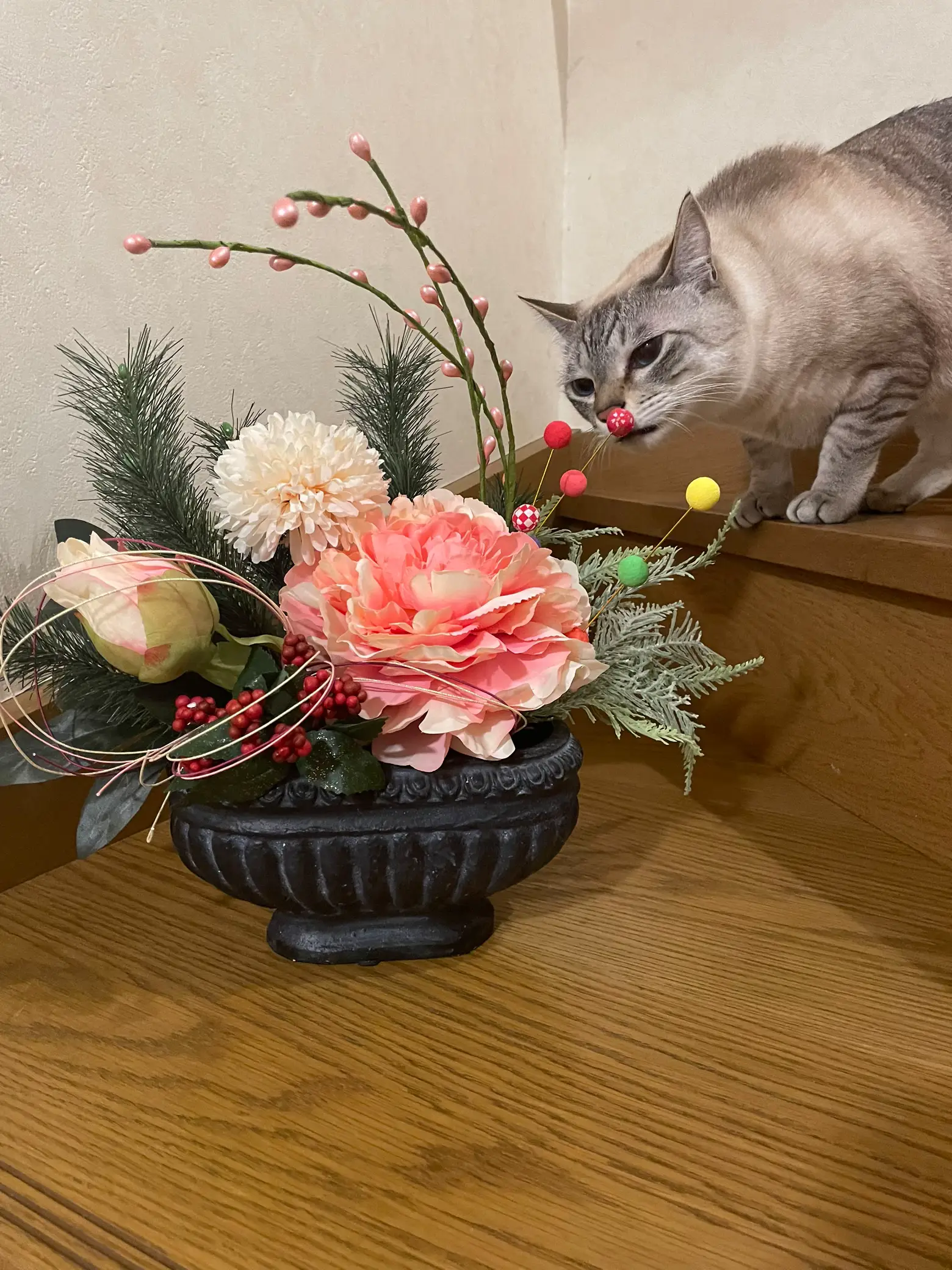 お正月フラワーアレンジメント🌸 | タム猫が投稿したフォト