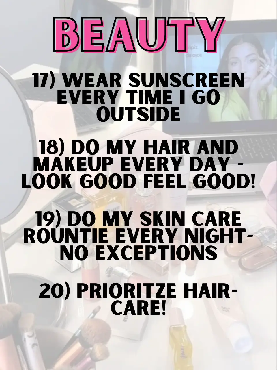  A list of beauty tips