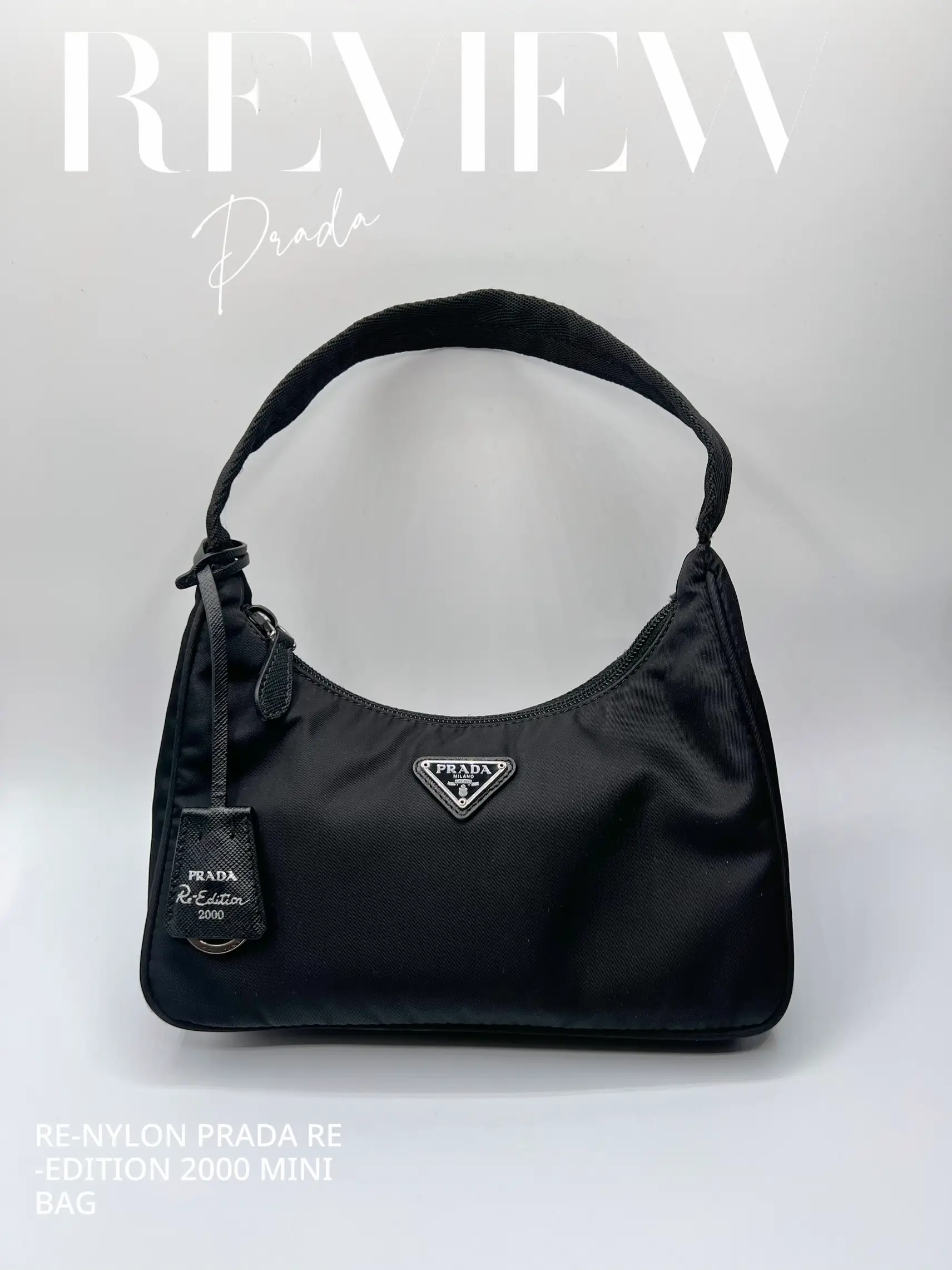 Prada 2000 Re-edition Recycled Nylon Shoulder Bag in Black