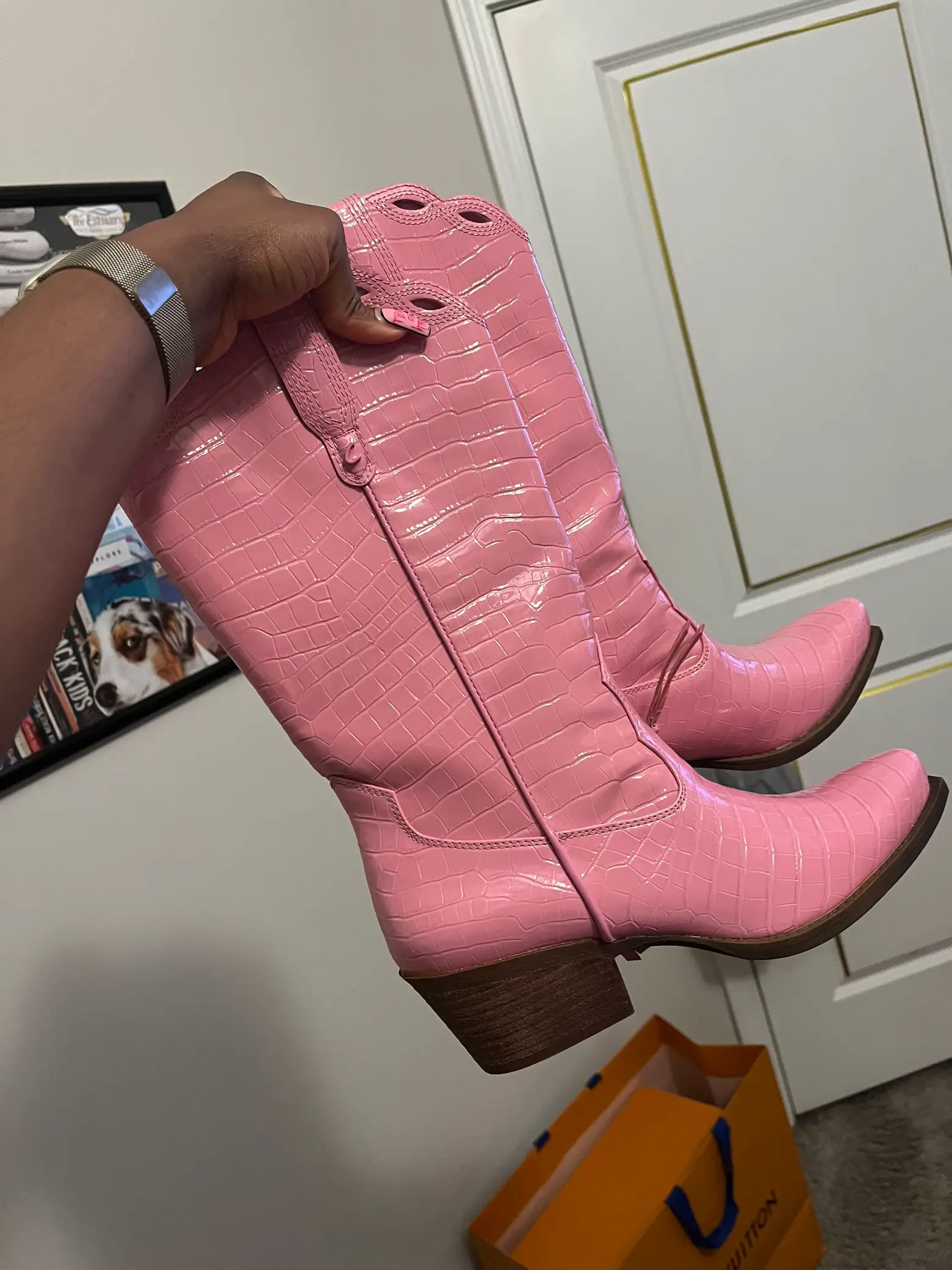 Dune pink cowboy on sale boots