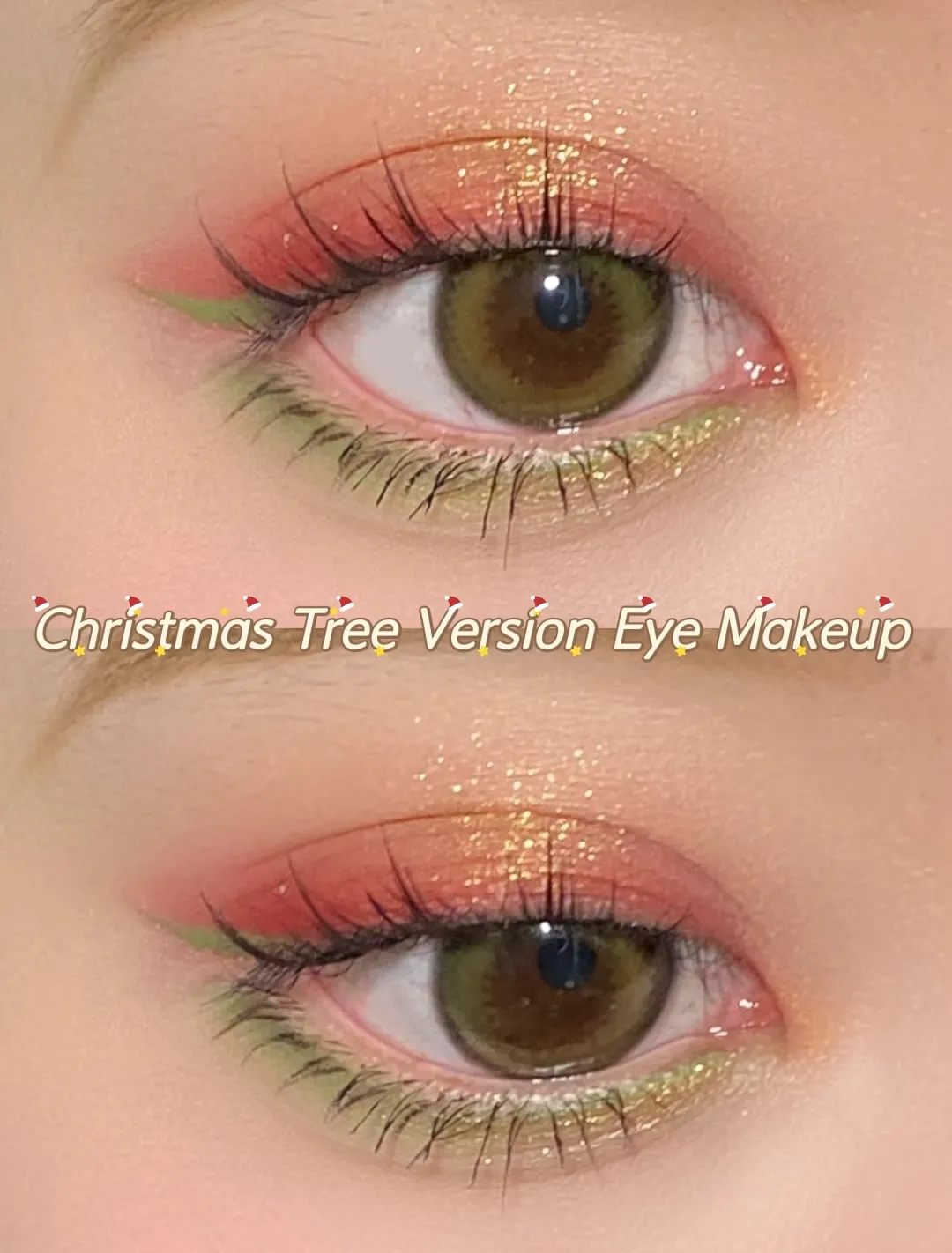 Christmas Tree Version Eye Makeup