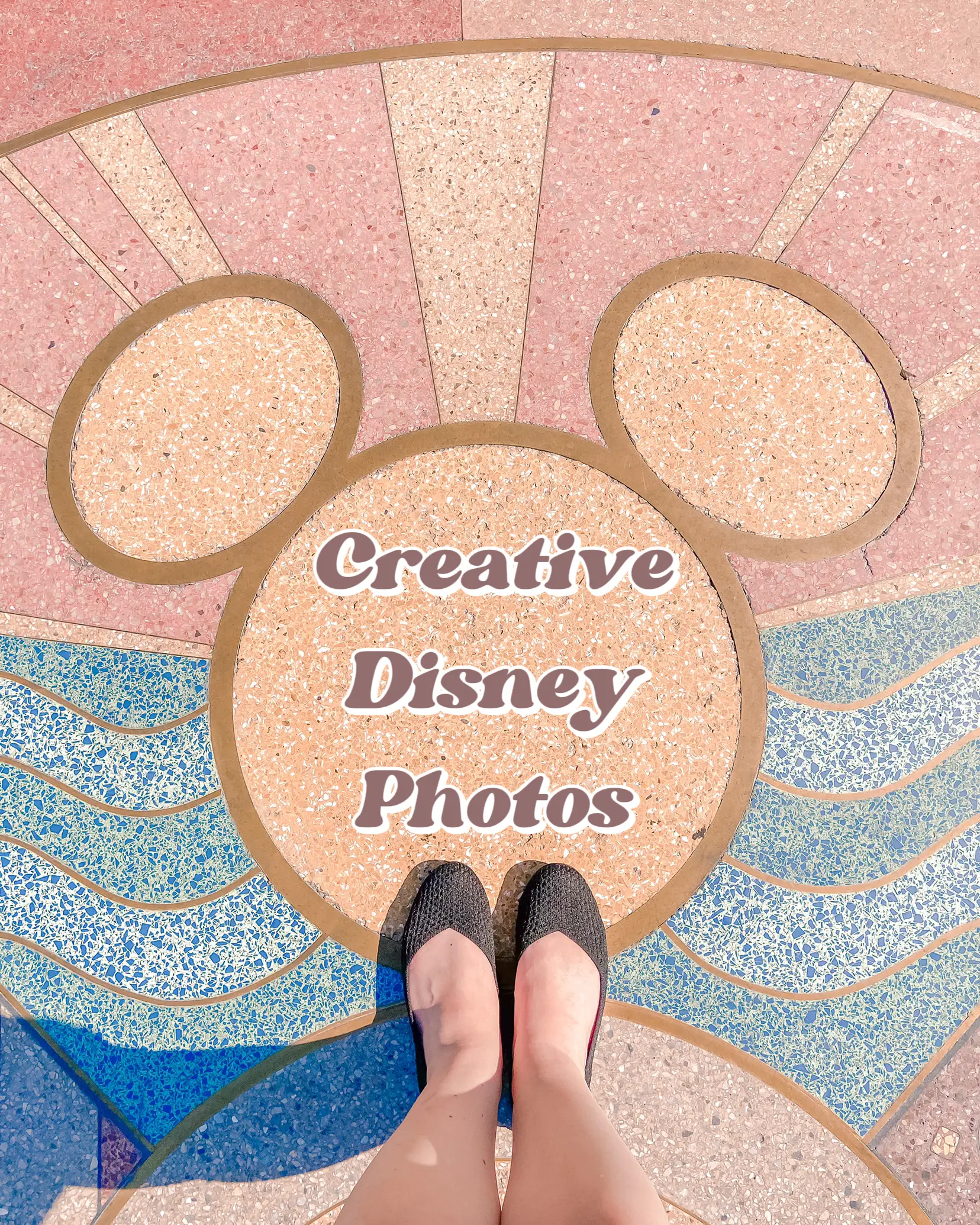  A person's feet are shown in the image, with the words "Creative Disney Photos" above them.