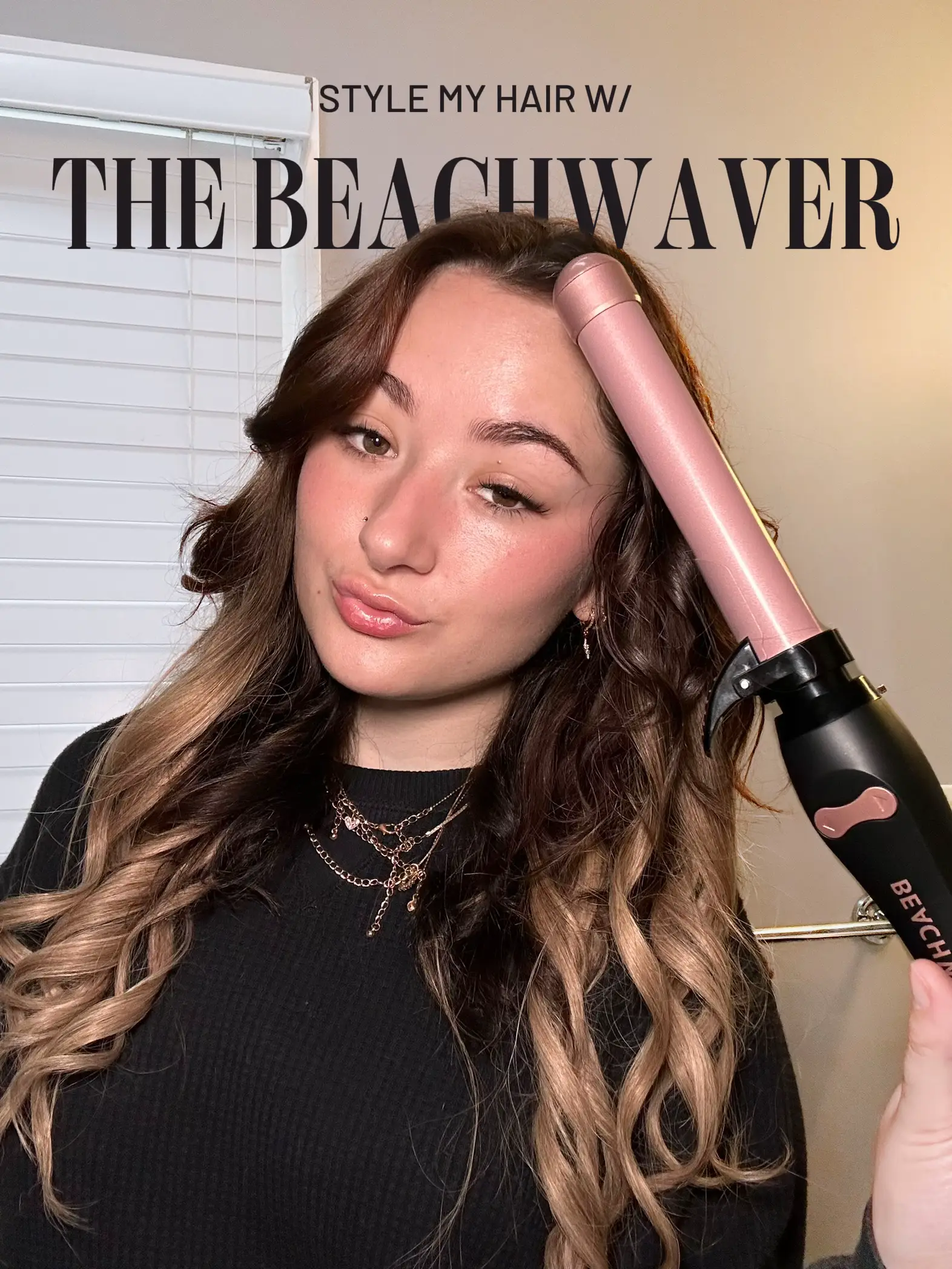  Beachwaver B1 Rotating Curling Iron in Pink Sunset, 1 inch  barrel for all hair types, Automatic hair curler, Easy-to-use curling  wand, Long-lasting, salon-quality curls and waves