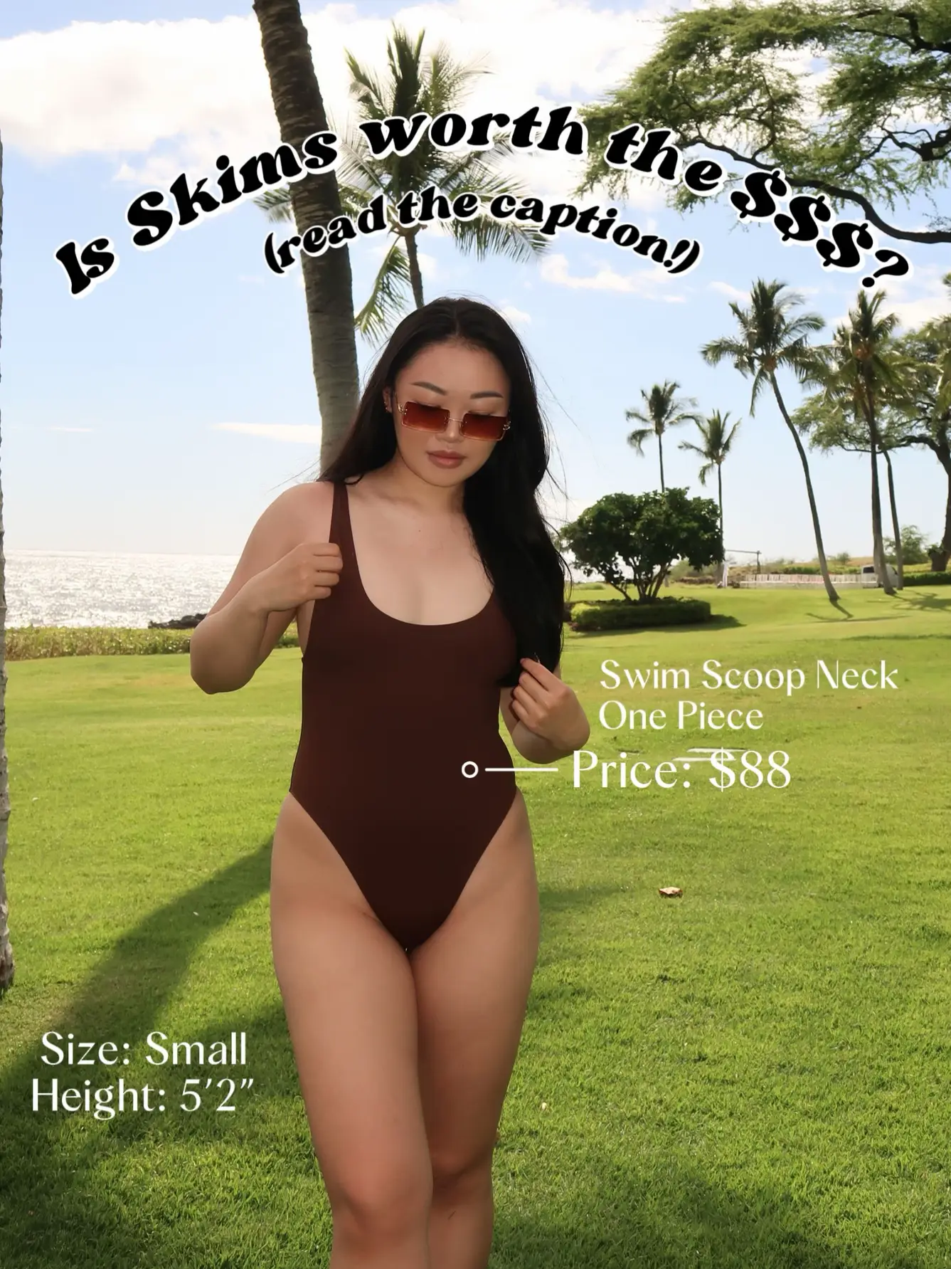 SKIMS Swim Scoop Neck One Piece Color Onyx Size XL $88 MSRP