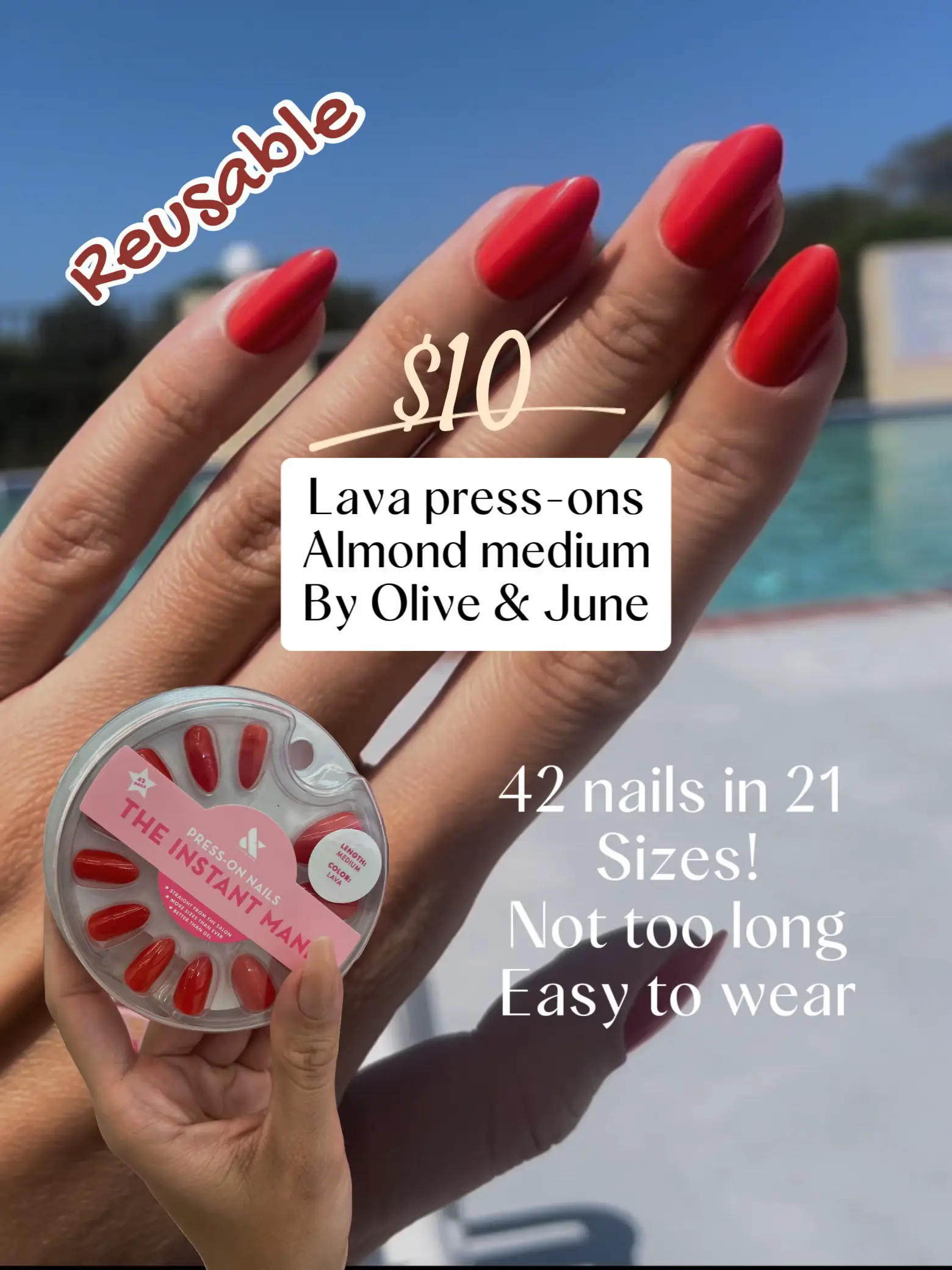 Jofay Fashion Press on Nails with Heart Big Rhinestones, Luxury