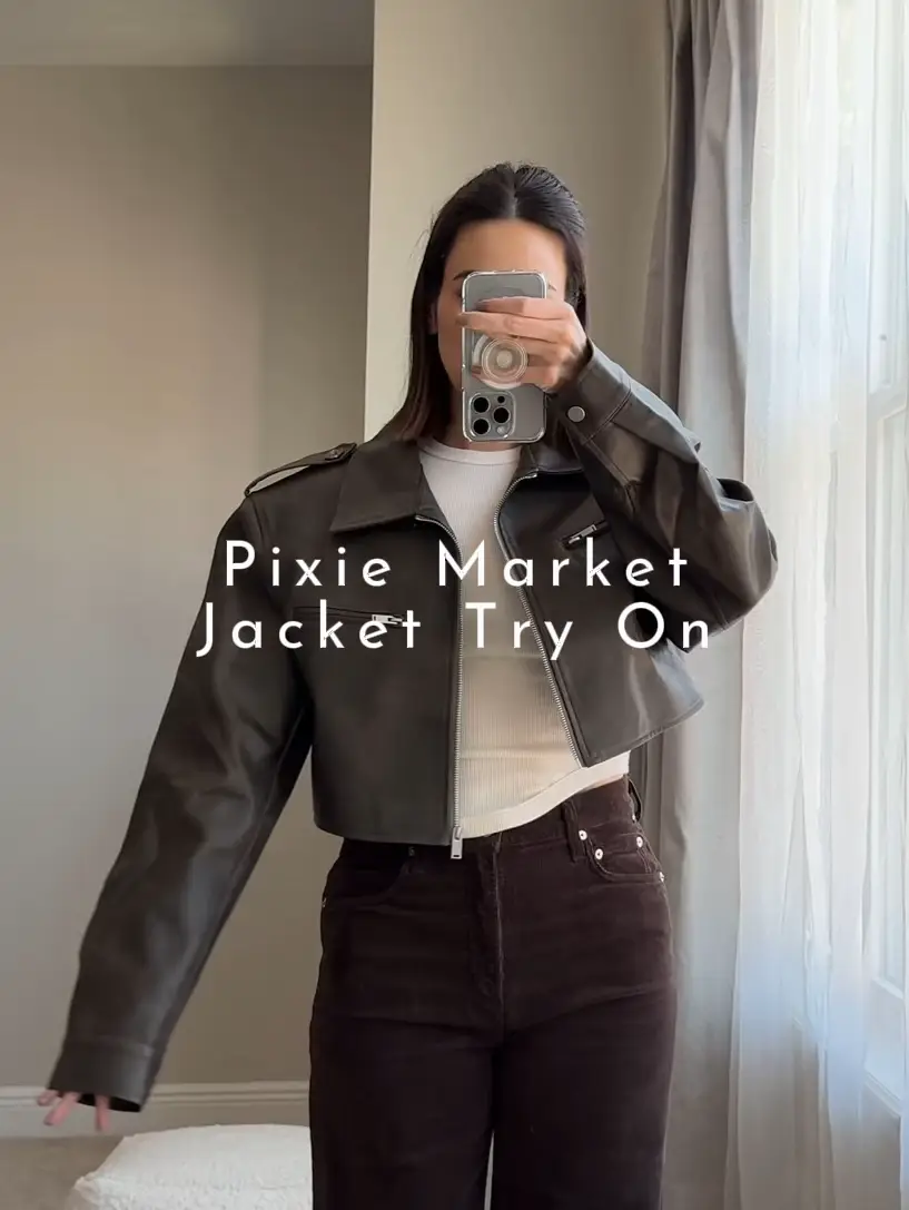 Pixie Market Leather Jacket Try On