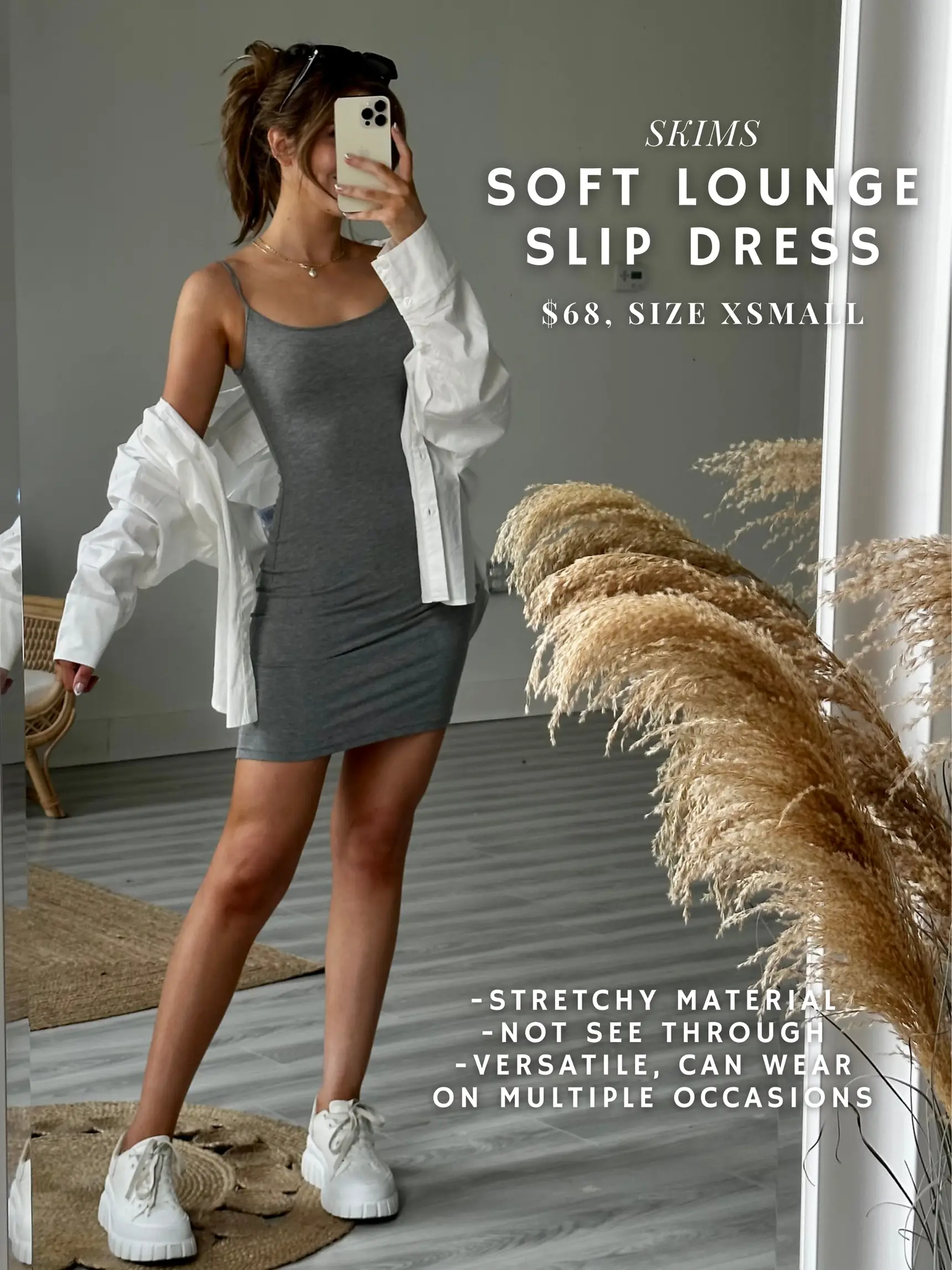 Here's a quick video of me wearing SKIMS Soft Lounge Long Sleeve Dress