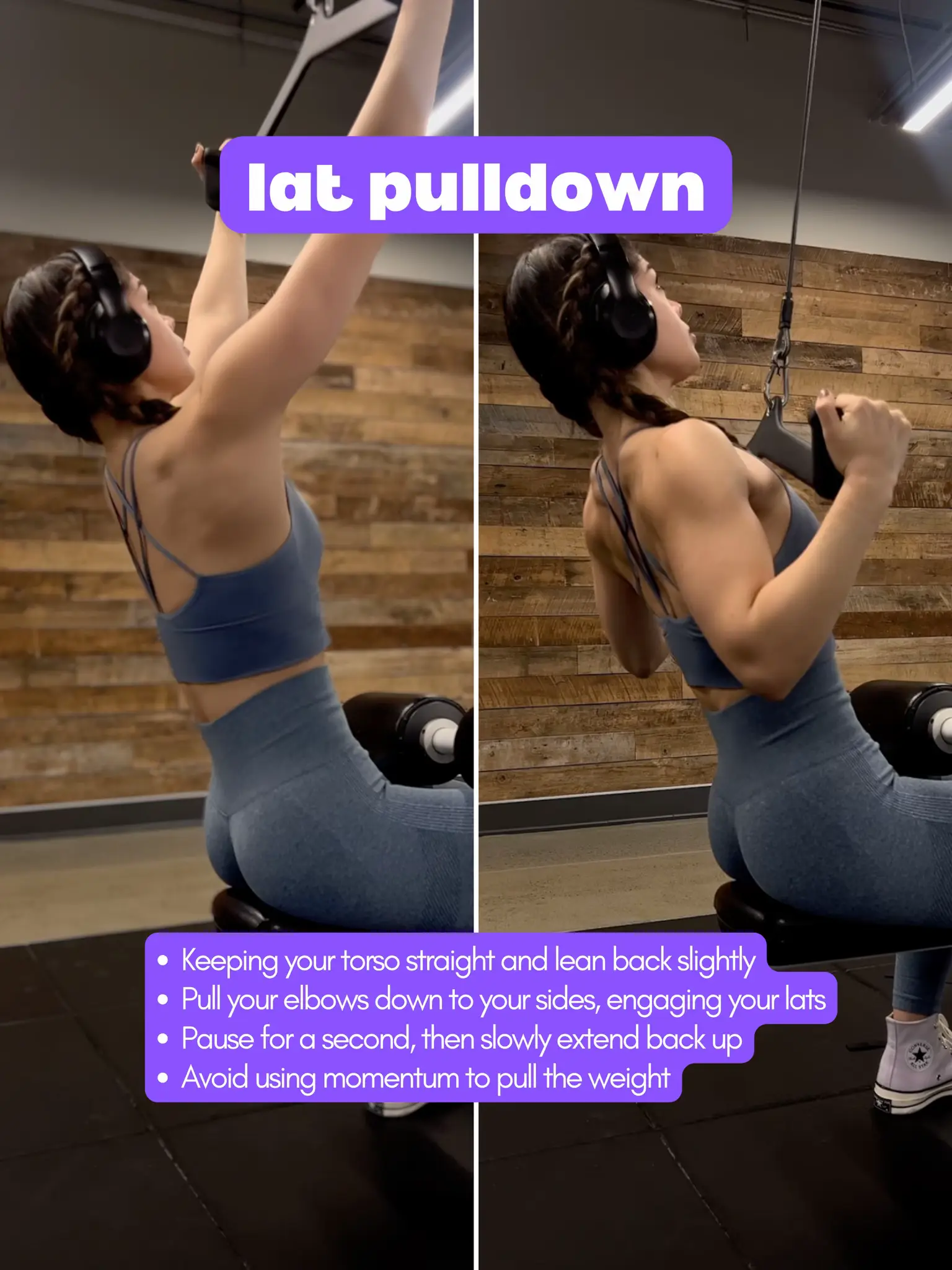 Wide Back = Small Waist💪🏻⌛️ Build some strong & powerful lat muscles with  this tough workout 🏋🏻‍♀️ - 12 reps x 2 se