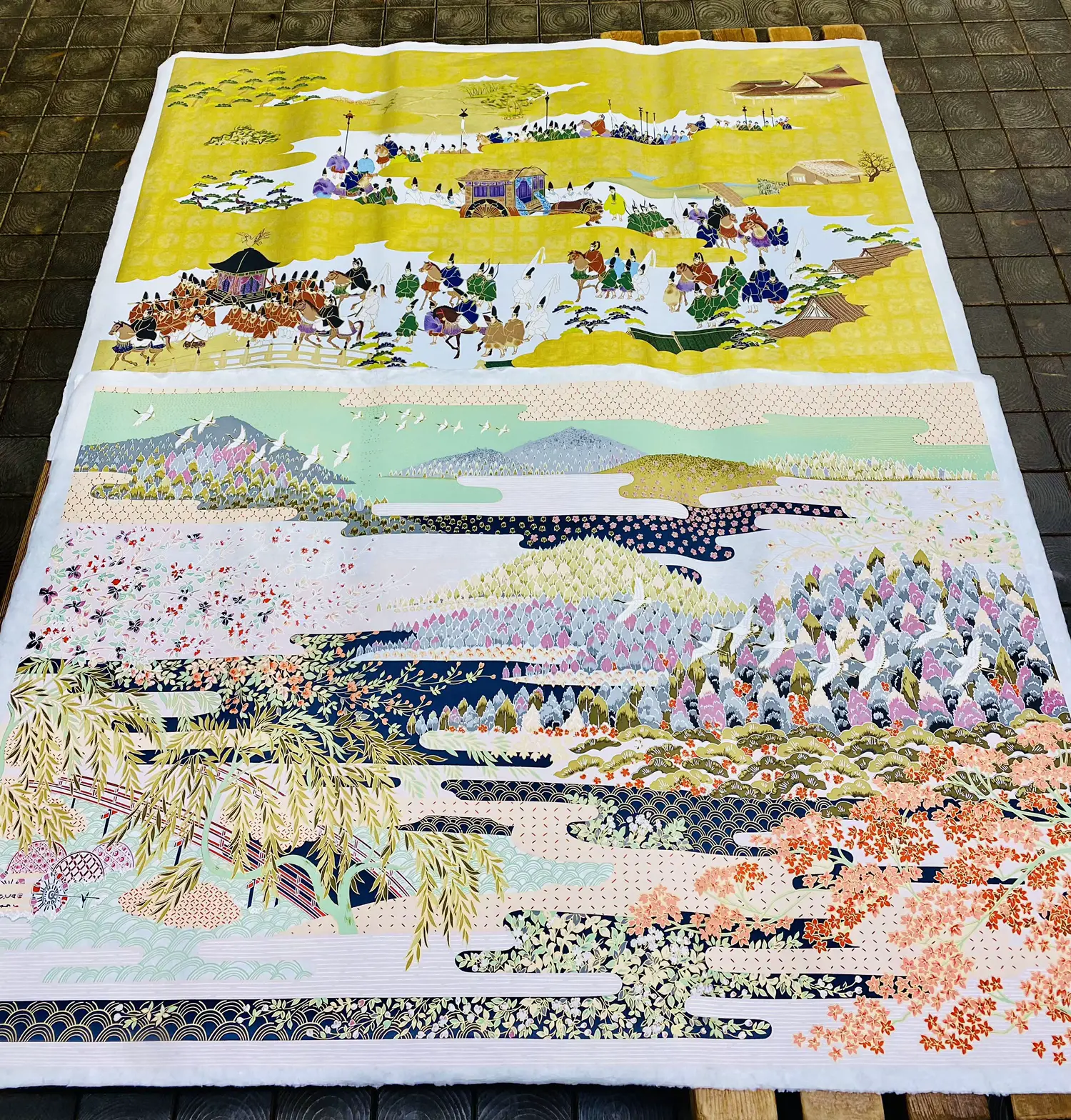 岐阜】美濃市 美濃和紙「花鳥」と「平安絵巻」幸せを呼ぶハッピー 