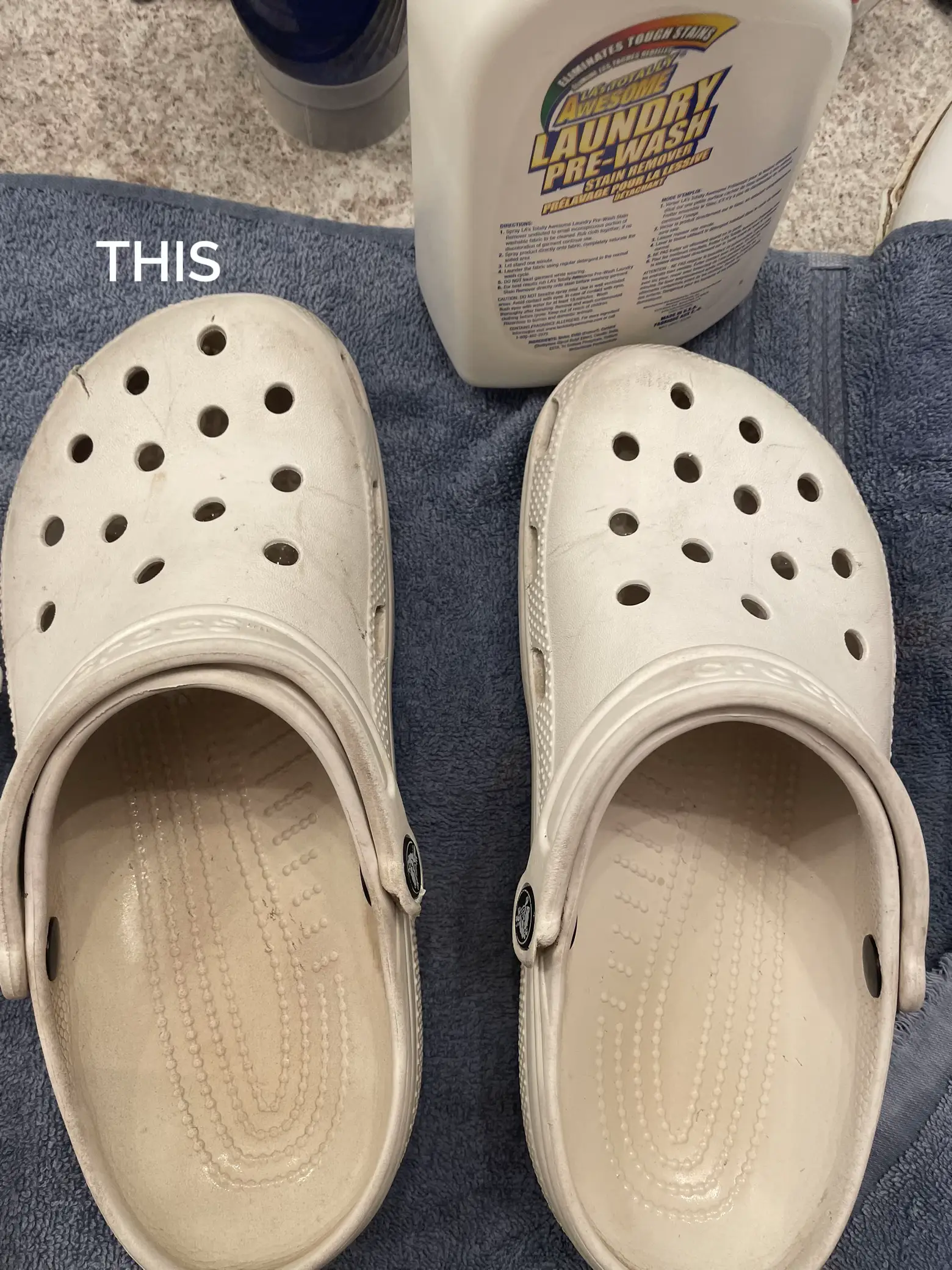 Dirty white crocs fashion