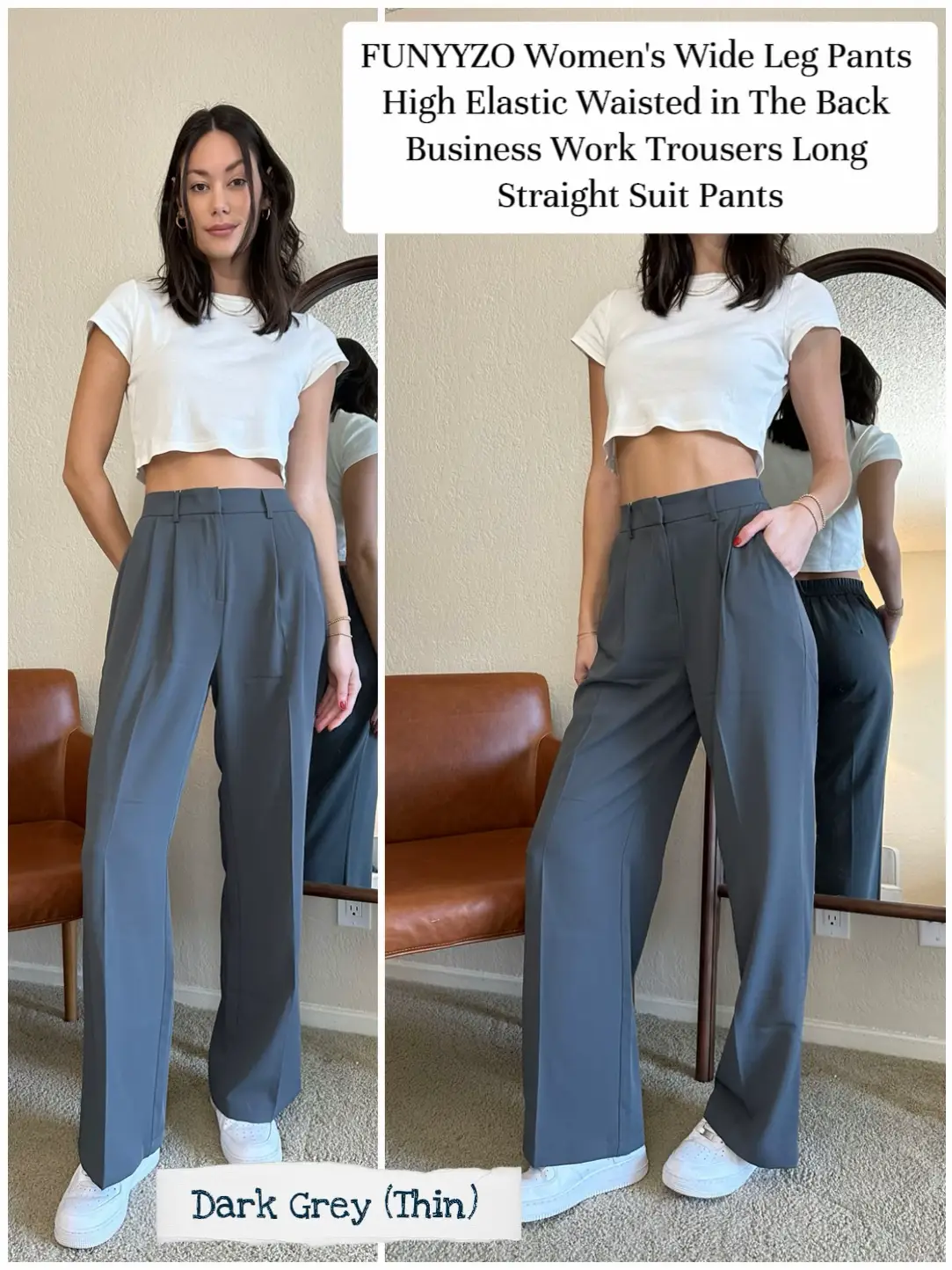 Quince Womens Stretch Crepe Pleated Wide Leg Pants - Depop