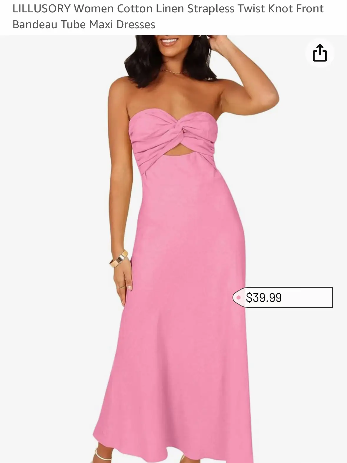 Pink Bandeau Satin Midi Dress – Gabi Swimwear