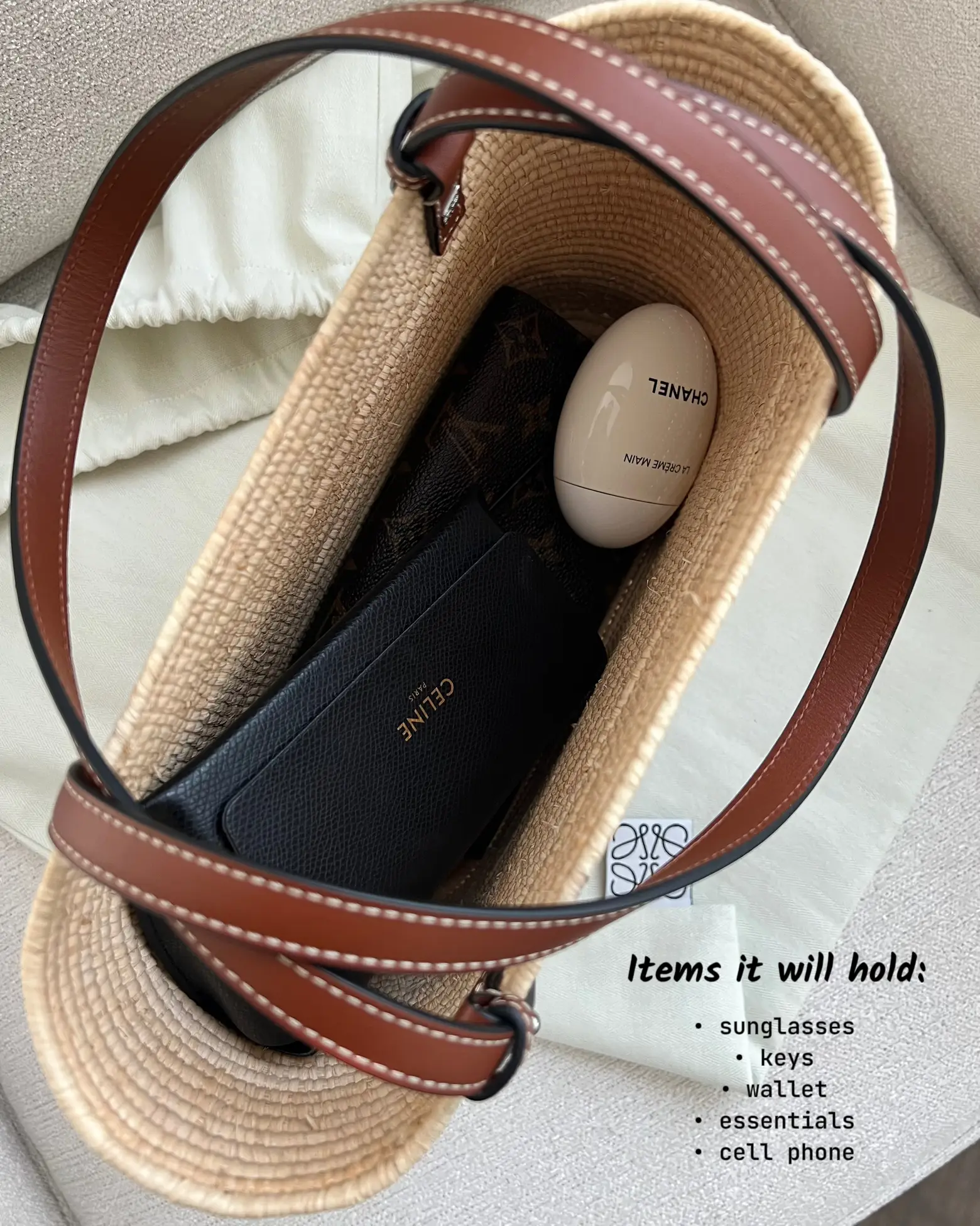 Loewe Small Square Basket bag in raffia and calfskin unboxing