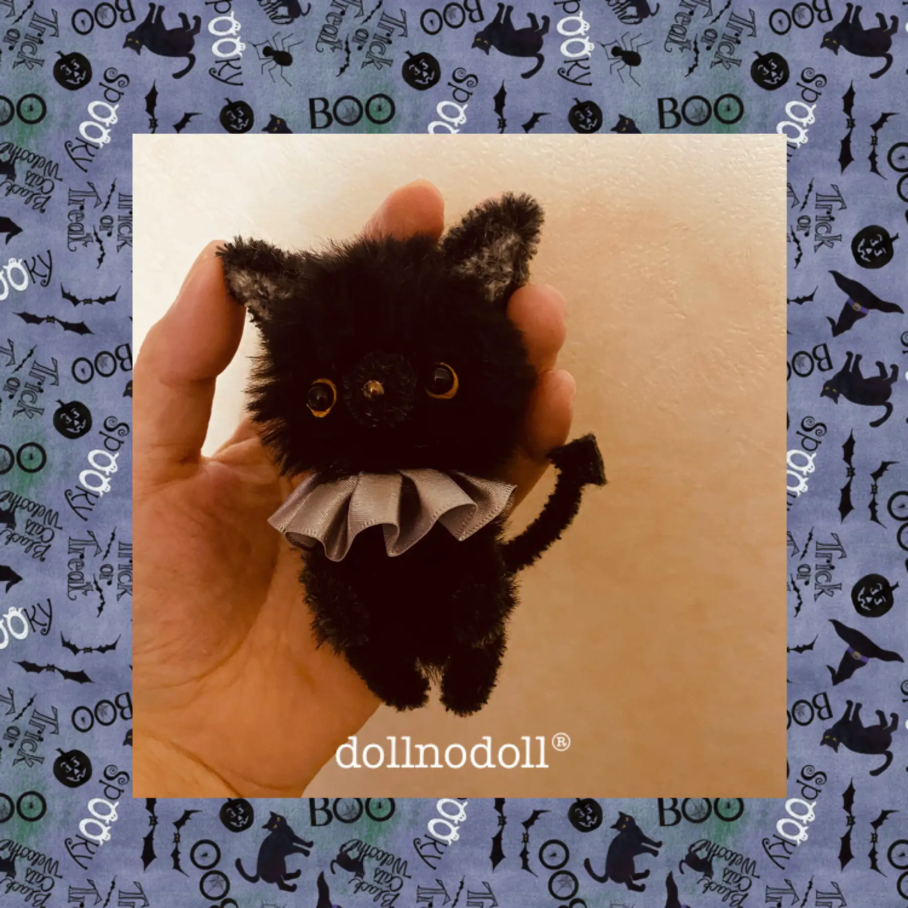 白のかぼちゃは付いていません編みぐるみ♡ハロウィンバージョン♡トイプードル♡トイプー♡黒猫♡プレゼントにも♡