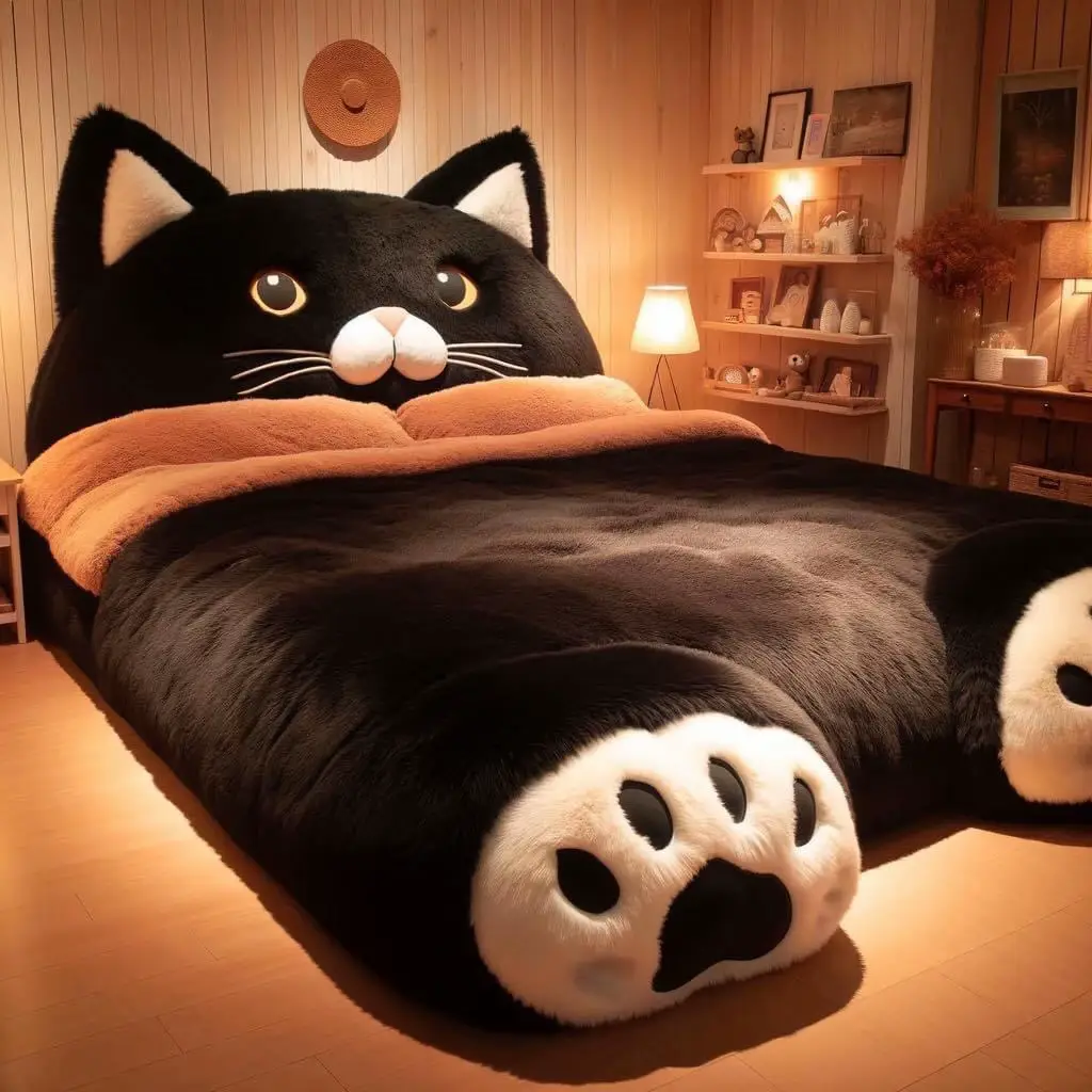 Black cat shop cat bed