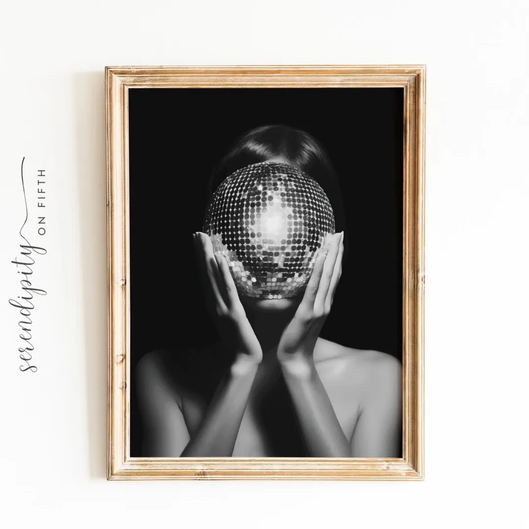 Pink Lady Disco Ball Painting Paper Print – Ashley Treece