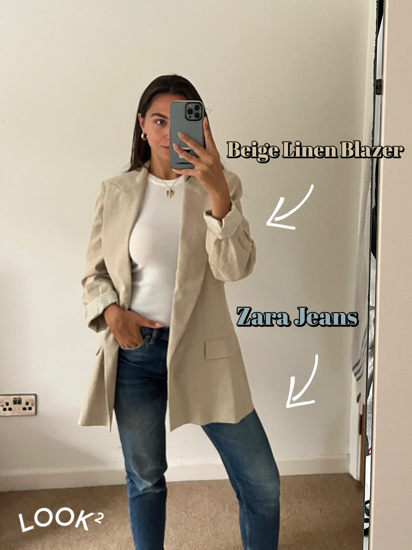 Linen Blazer and Jeans Outfit - Jeans and a Teacup