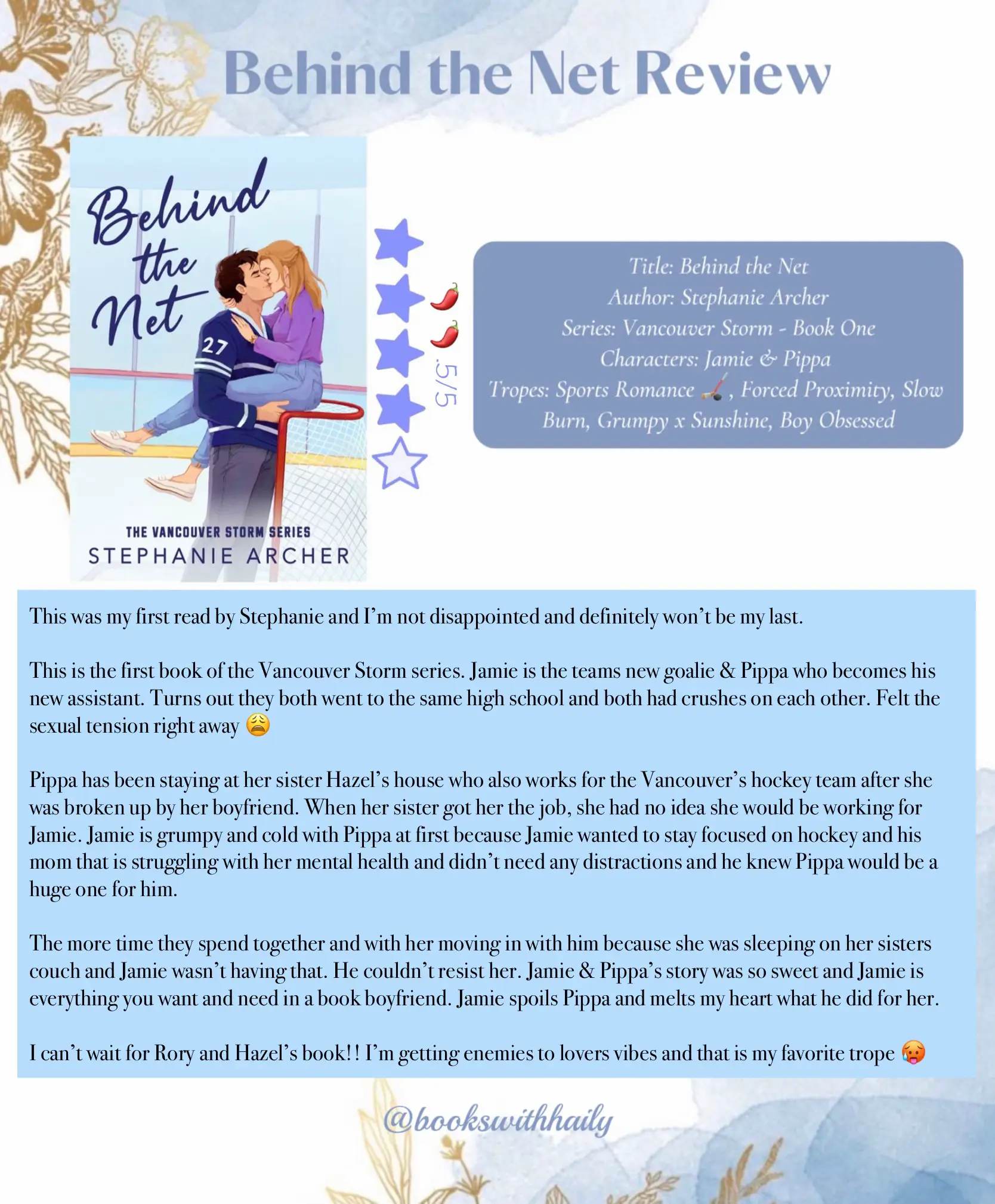 book lover review of Behind the Net by Stephanie Archer - Lemon8
