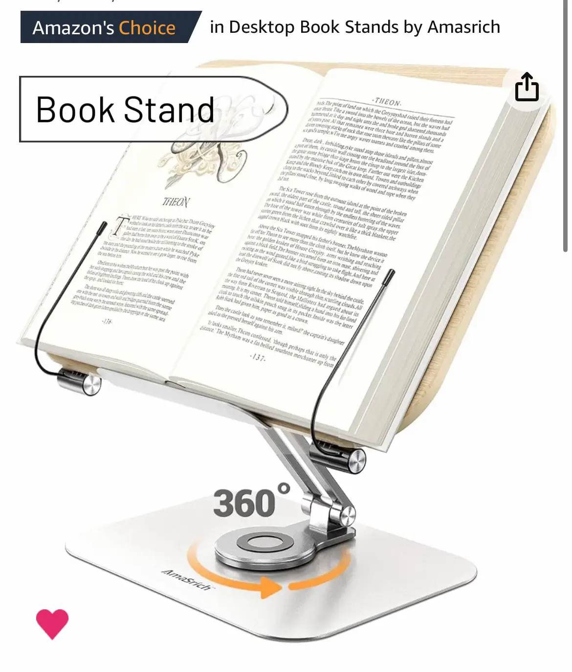  A book stand with a 360 degree view.