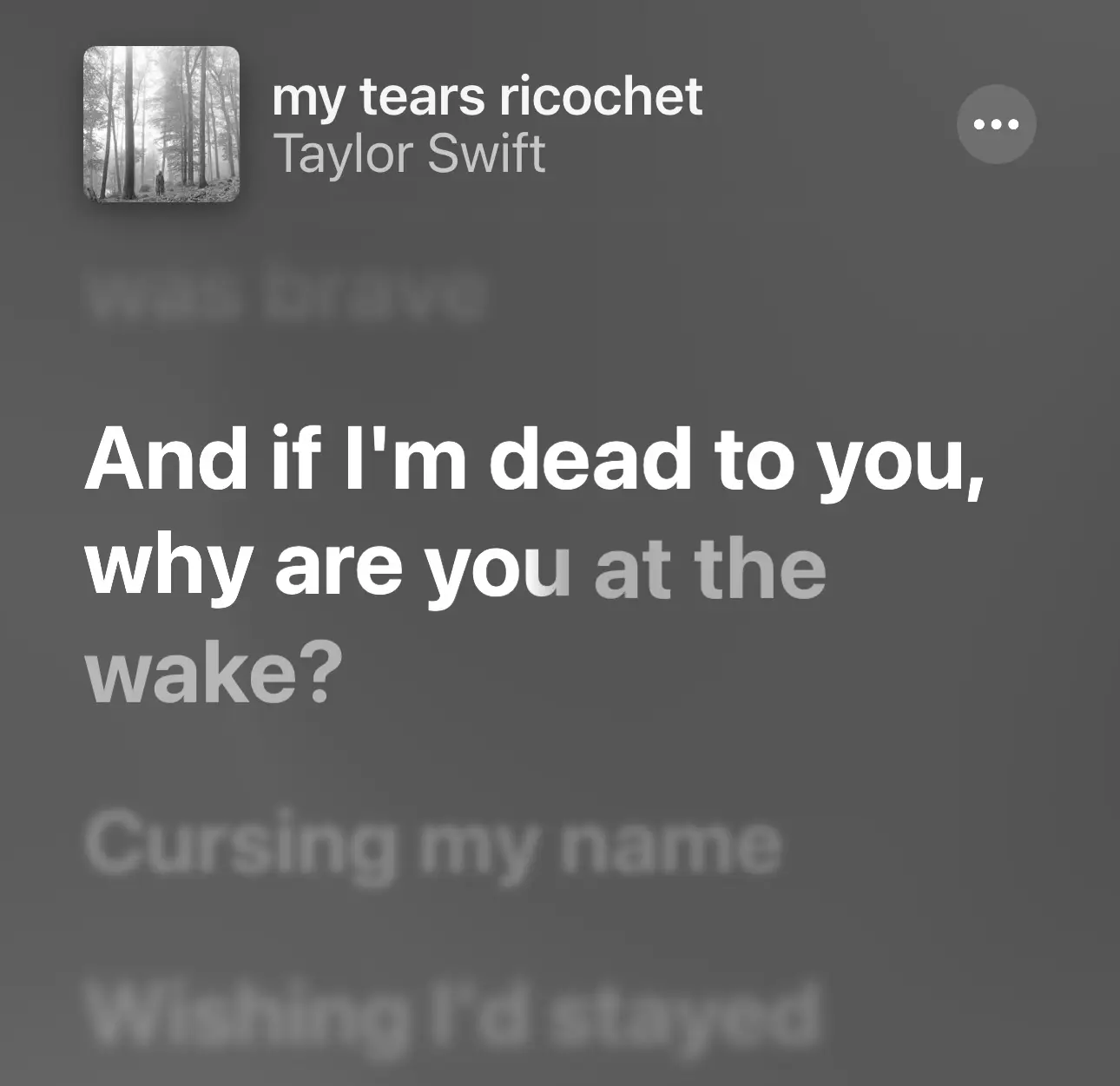 what does  tears ricochet  mean ? in Taylor Swift' s song called