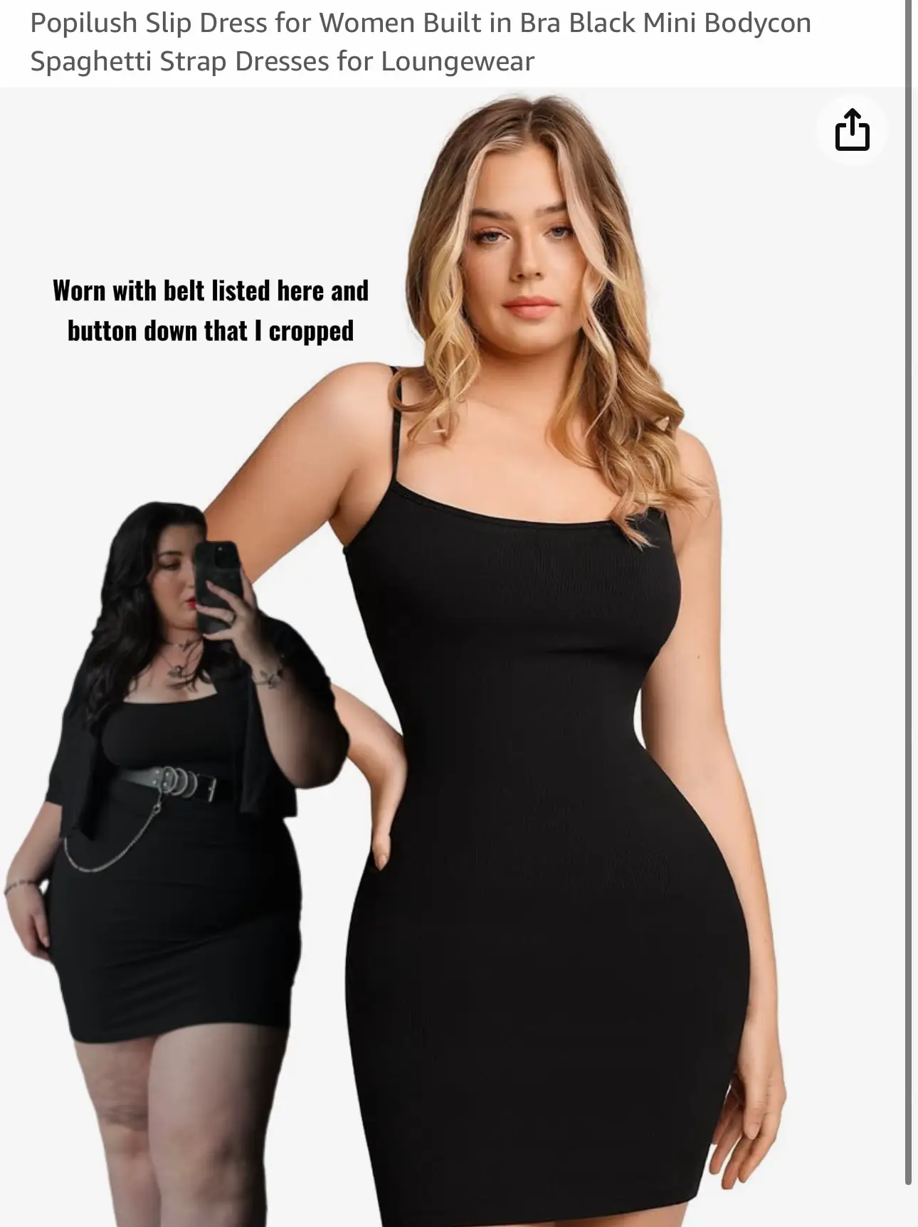 Buy Popilush Shaper Dress Bodycon Maxi/Mini Built in Shapewear Bra 8 in 1  Women Lounge Long/Short Slip Dresses, Grey-maxi Dress, Large at