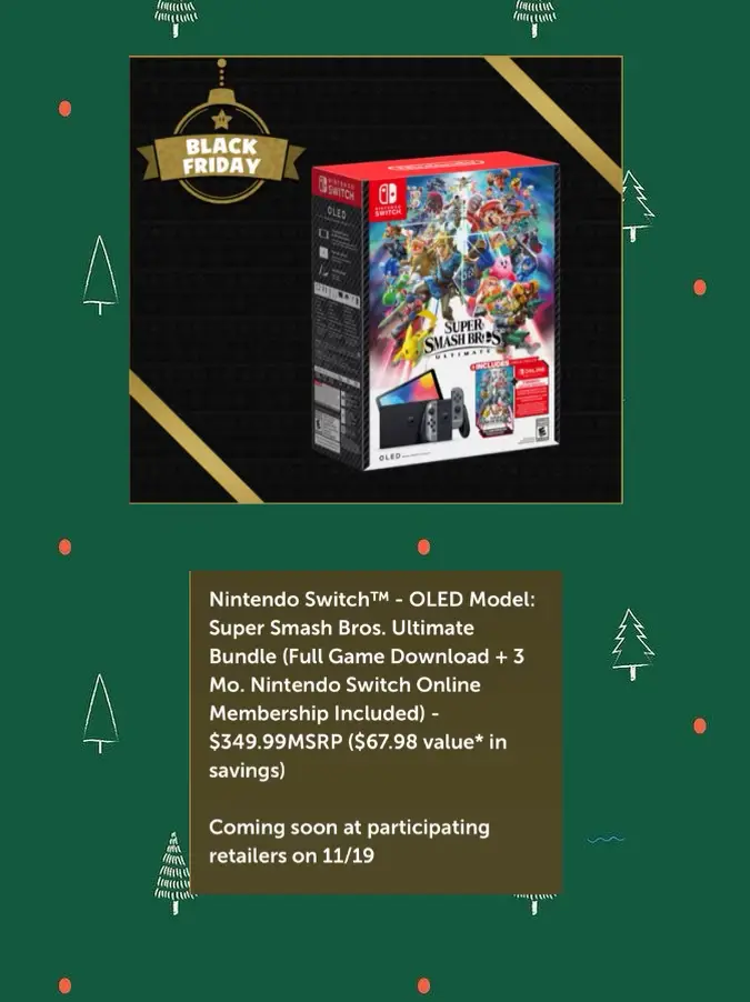 Nintendo Switch™ - OLED Model: Super Smash Bros. Ultimate Bundle (Full Game  Download + 3 Mo. Nintendo Switch Online Membership Included) 