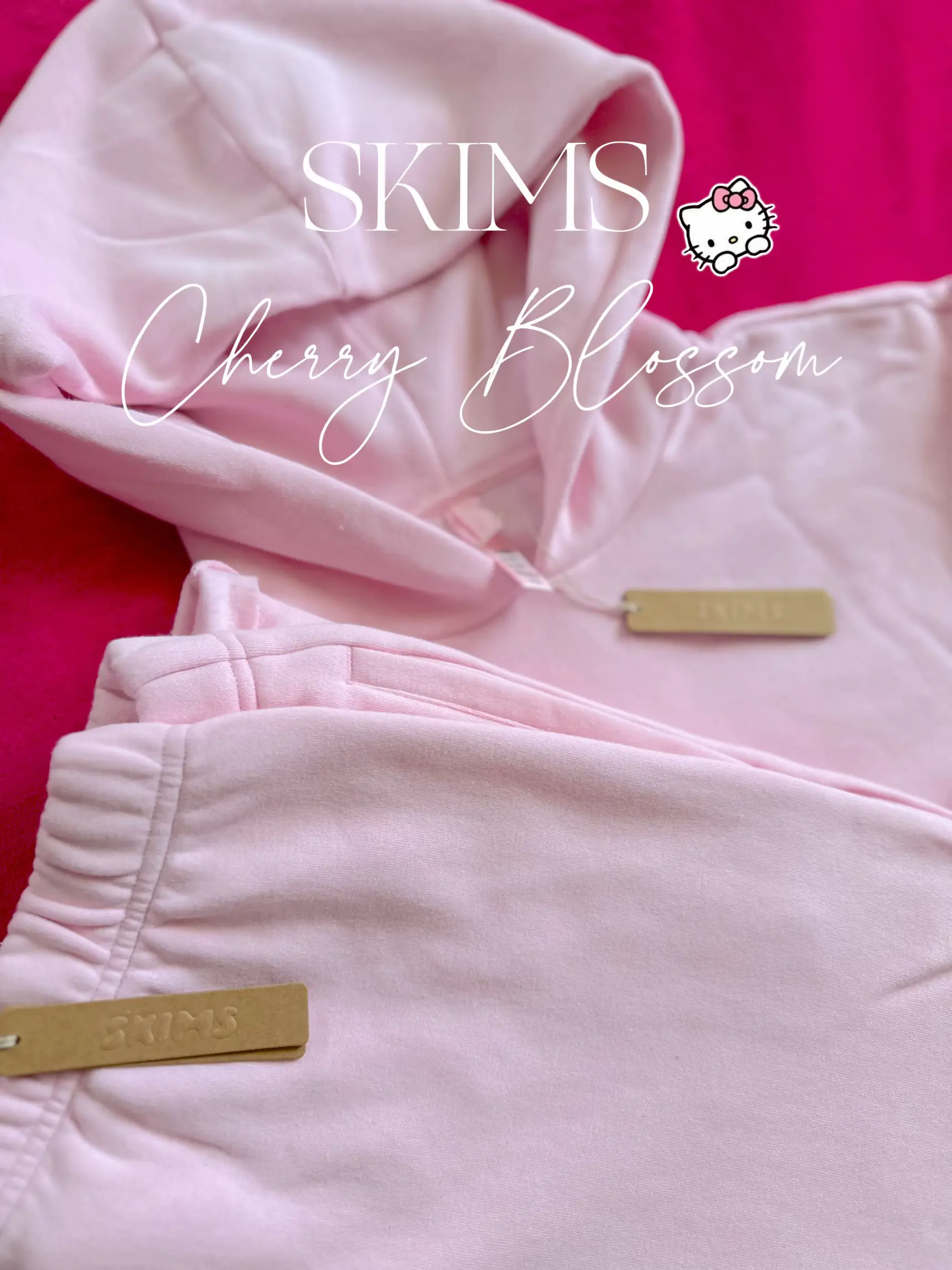 Skims Cotton Blend Fleece Lounge Shorts In Cherry Blossom
