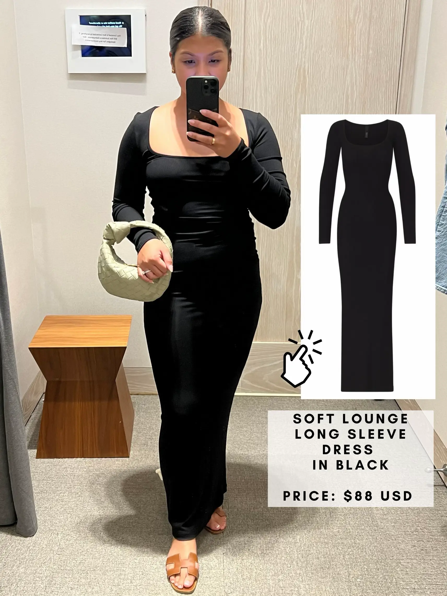 BLACK ‘Soft Lounge’ Long Sleeve Dress