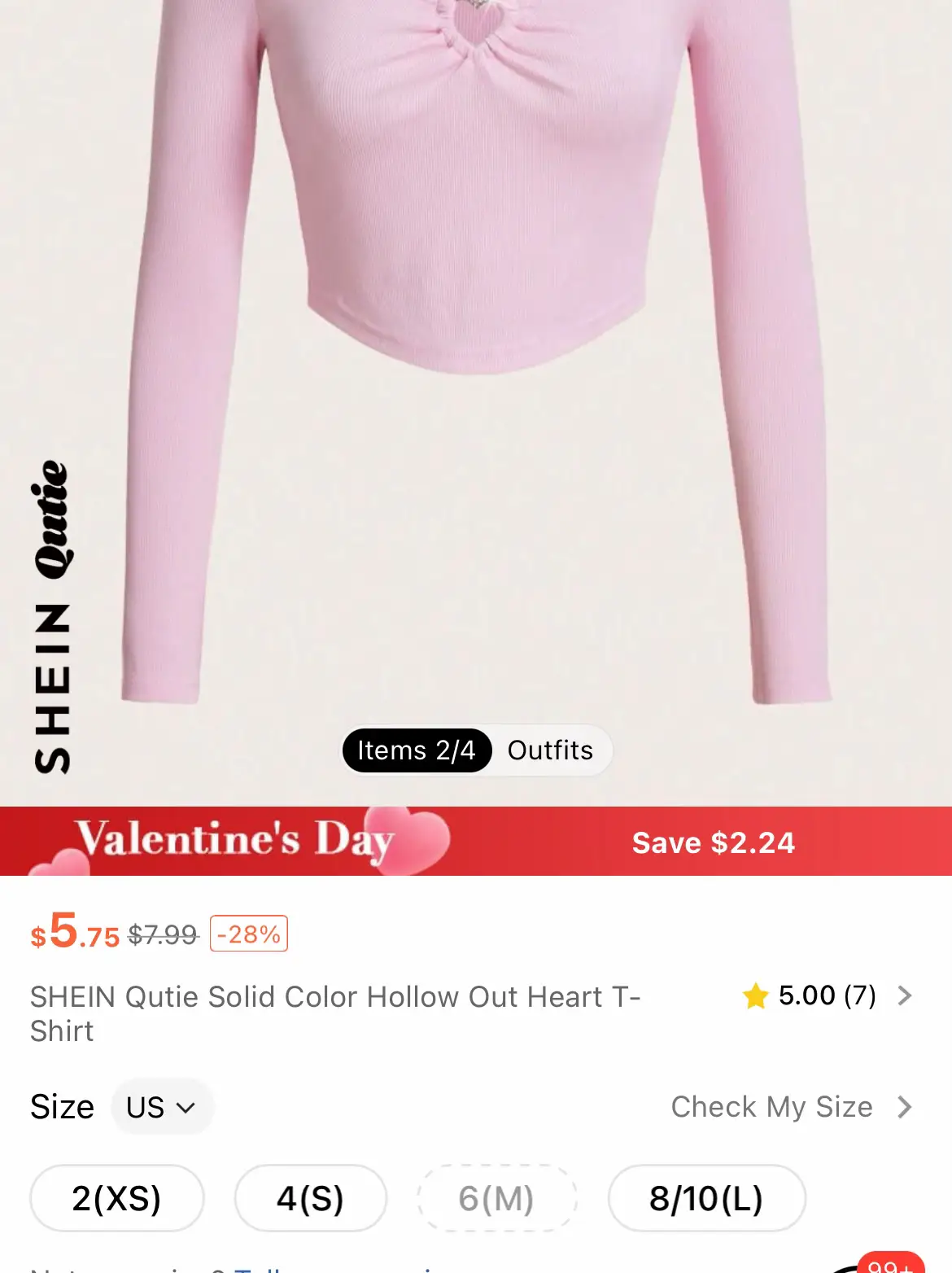 SHEIN CURVE LADIES Heart Print Silk Feel T Shirt With Tie Detail