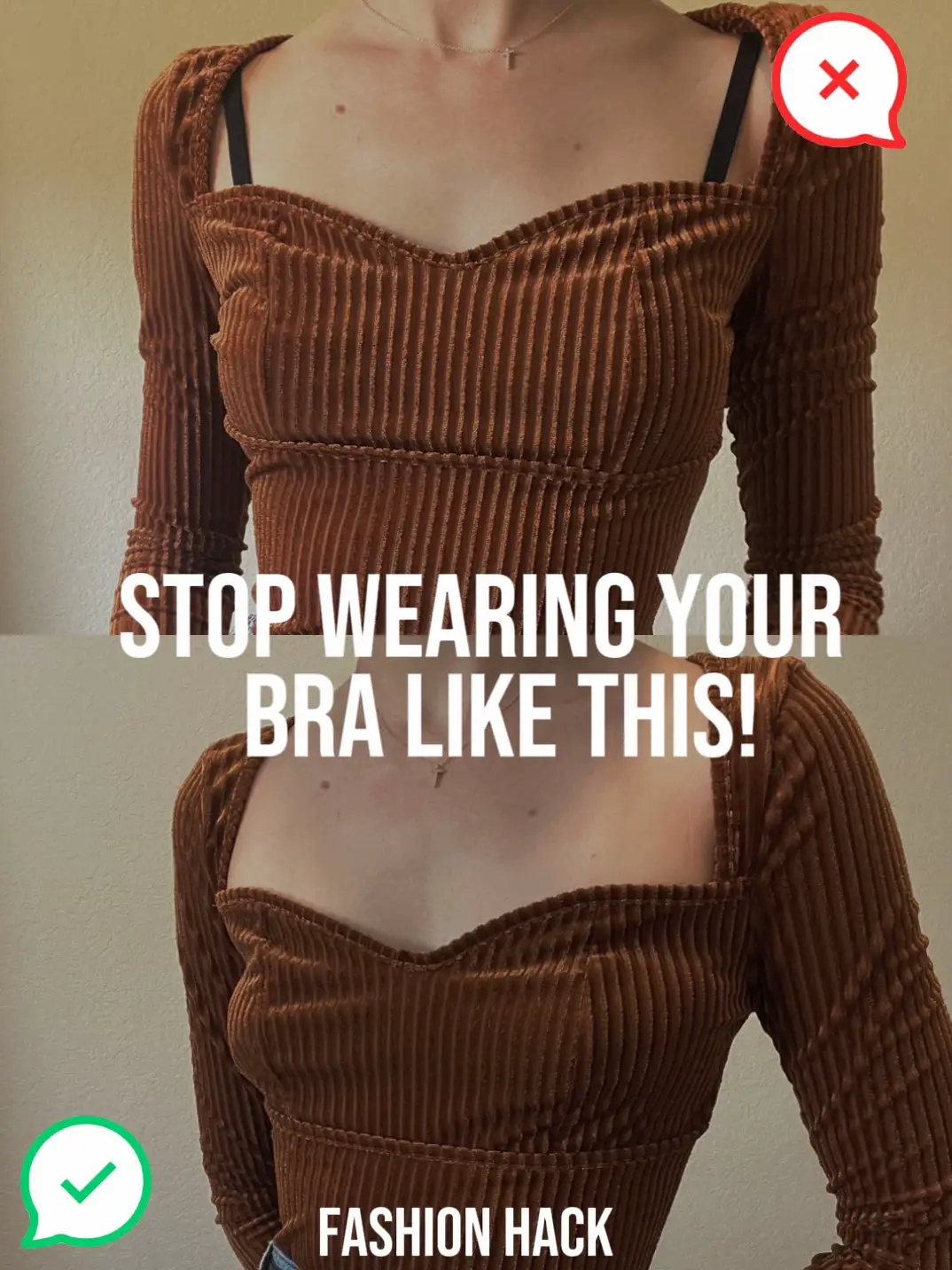 Bra Strap Hack!  Wearing a one shoulder top or dress & need to