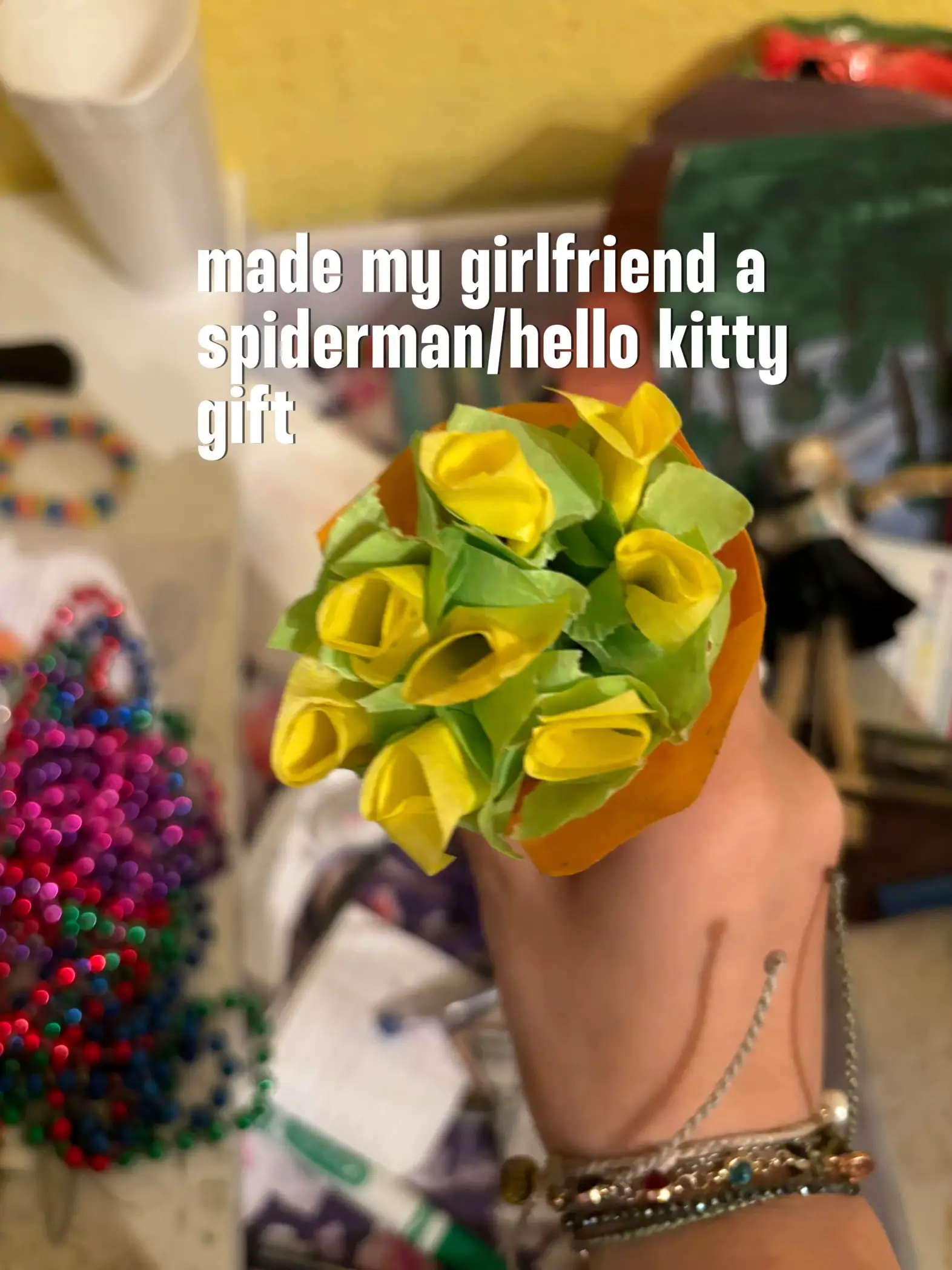 made my girlfriend a spiderman/hello kitty gift