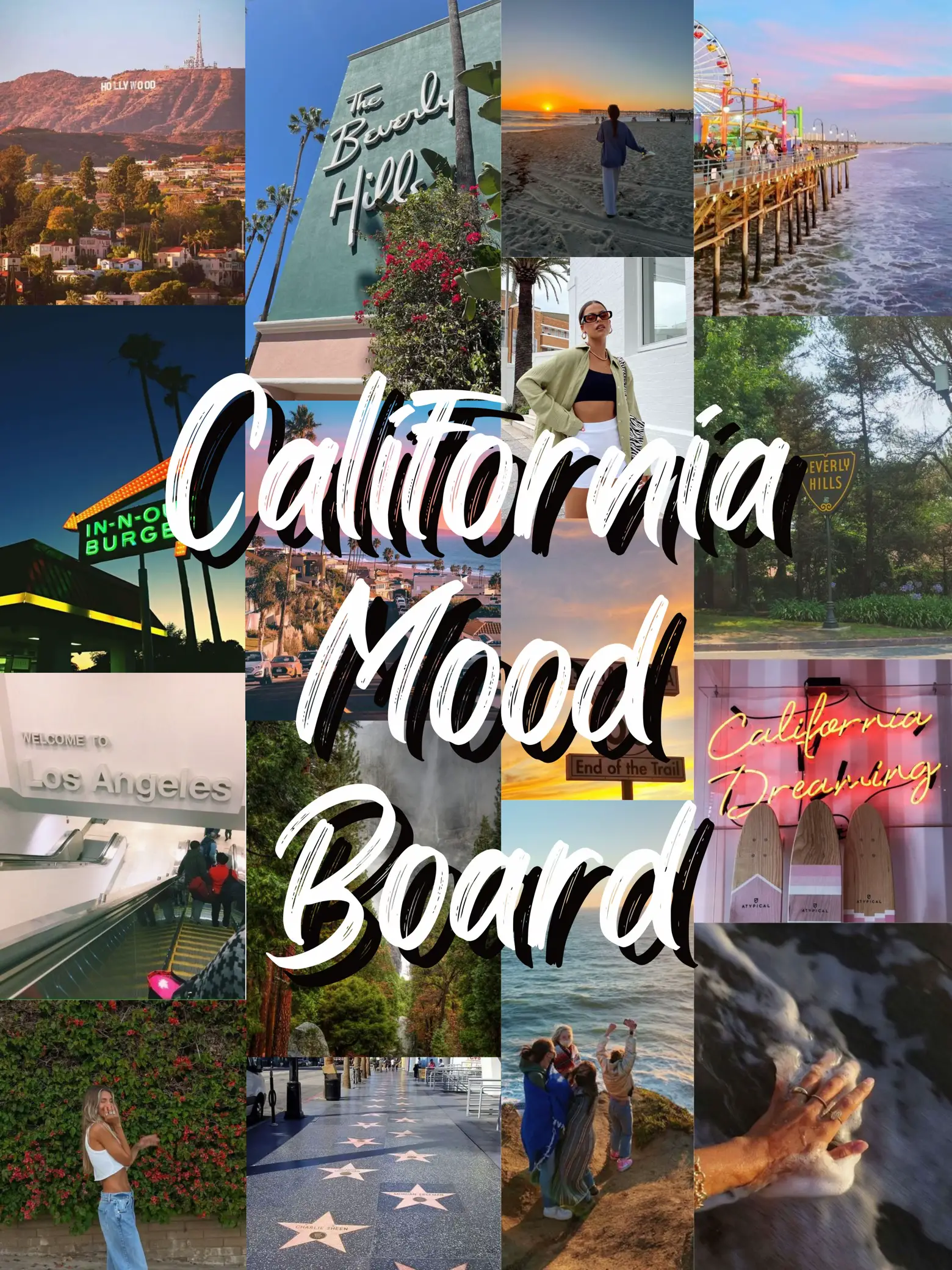  A collage of photos of California.