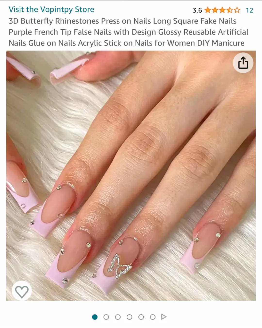Sasha  Medium Pink French Pearl Nail