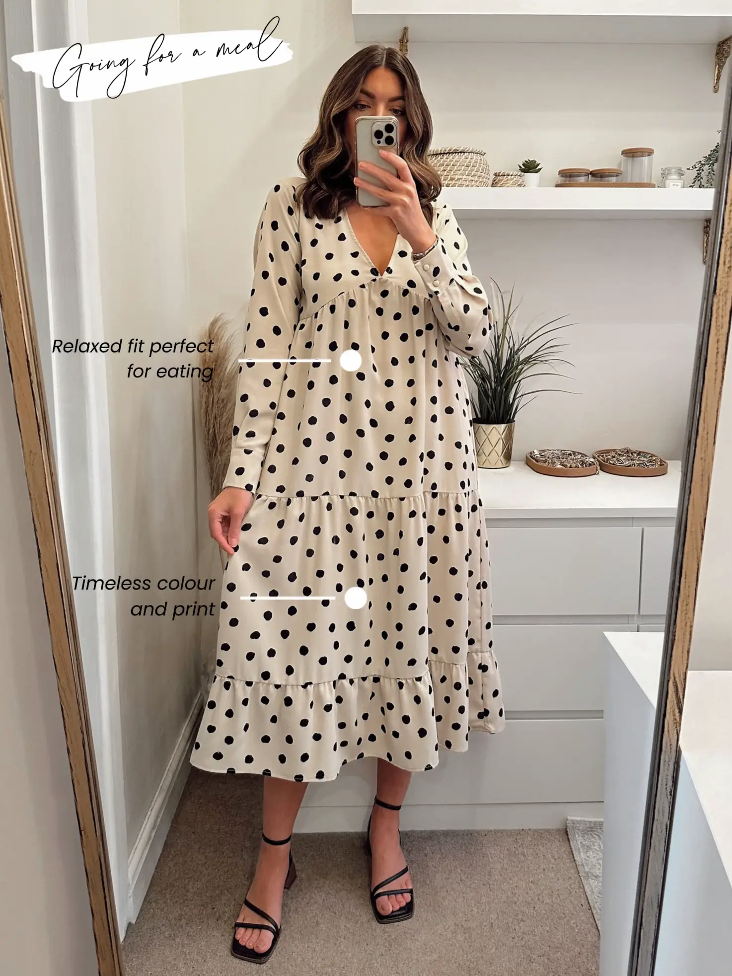 Dotty Day Dress - Beige Polka Dot – Pretty Lavish