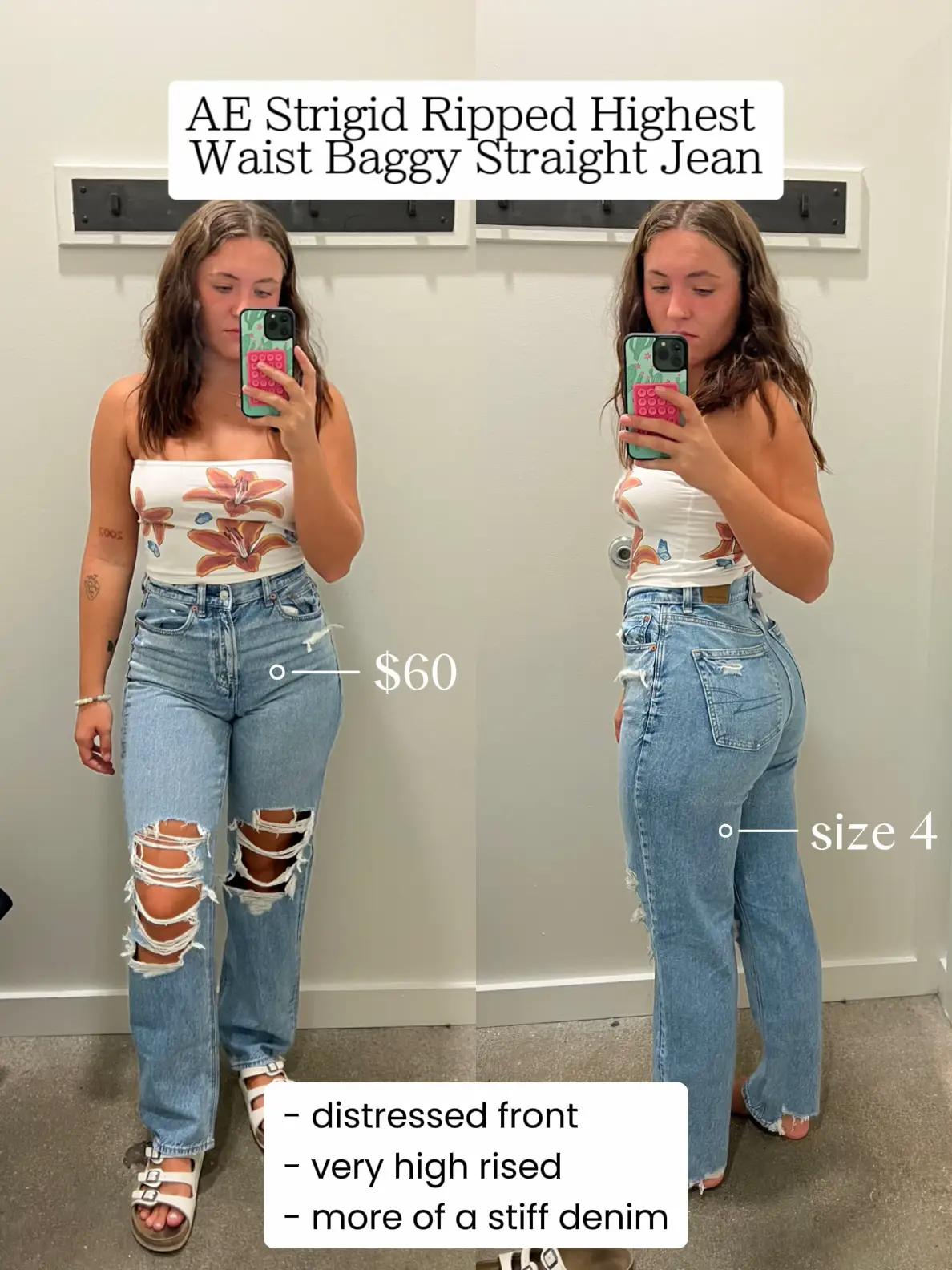 american eagle ripped mom jeans｜TikTok Search