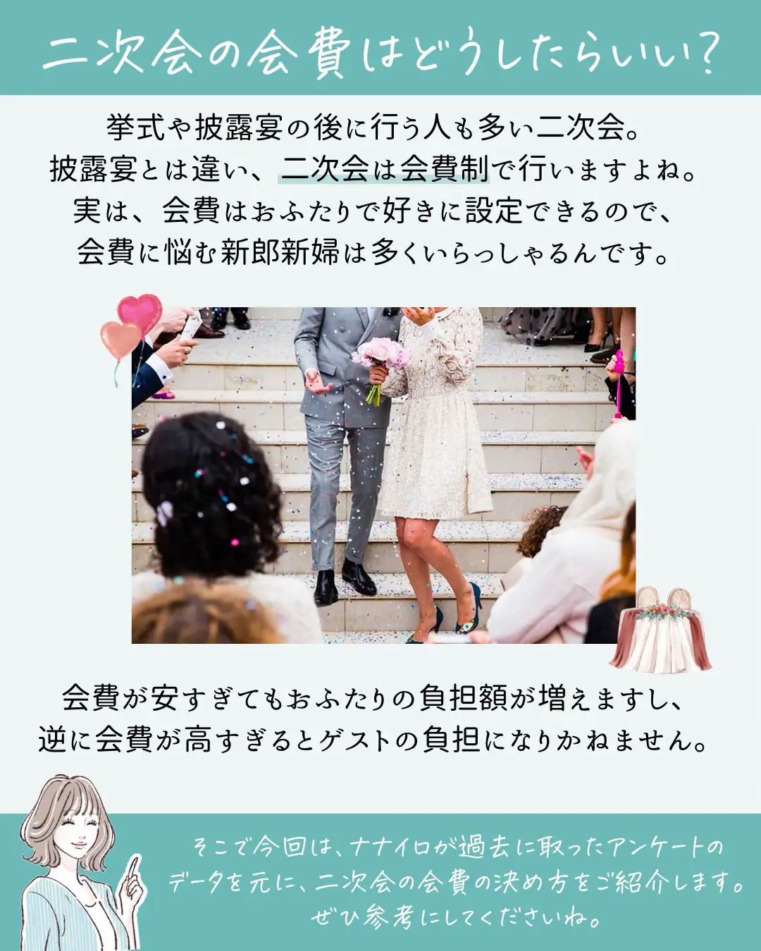 二次会 二次会の会費で元取れる？ | ナナイロウェディング公式が投稿したフォトブック | Lemon8