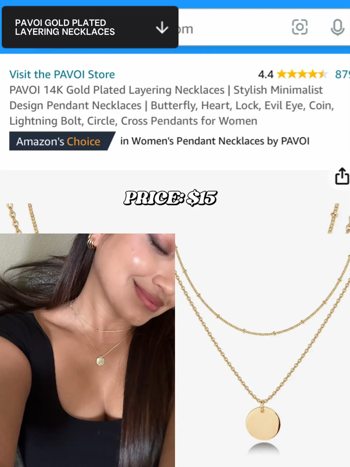 Lock Gold Pendant Necklace for Women by PAVOI