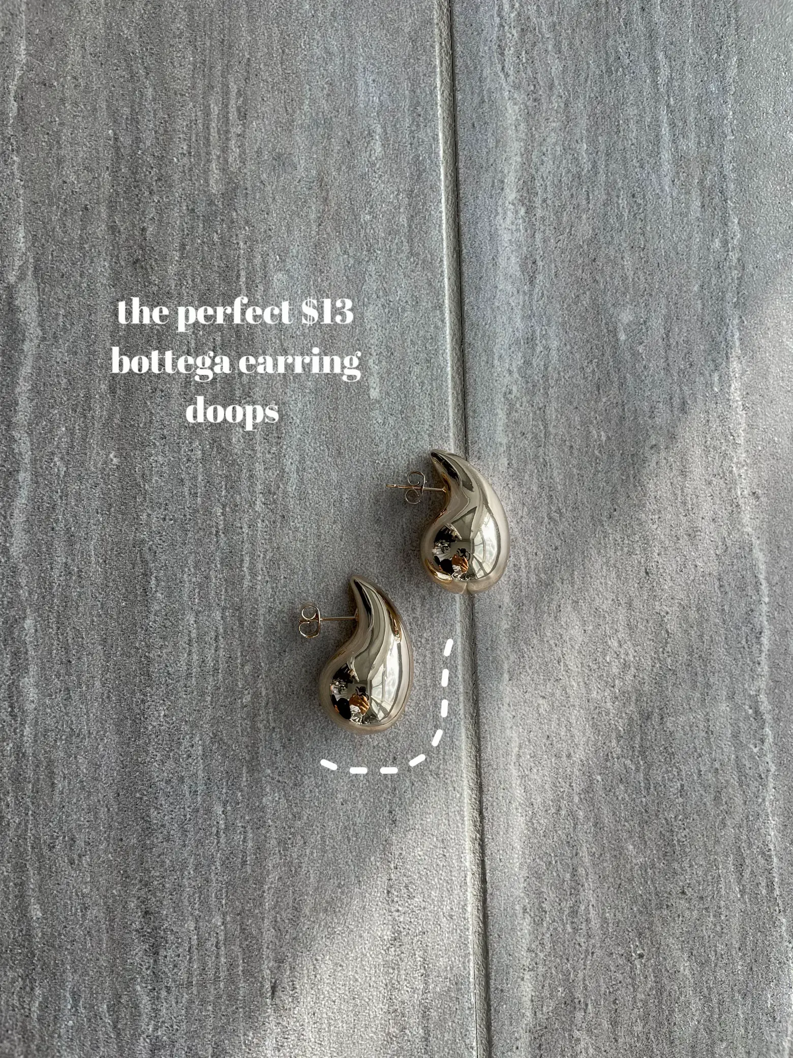  The image shows two bottega earring doops, one on each side of the other.