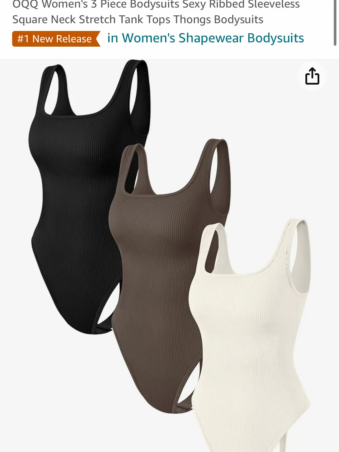 OQQ Women's 3 Piece Bodysuits Sexy Ribbed Sleeveless Square Neck Sleeveless  Tank Tops Bodysuits : : Clothing, Shoes & Accessories