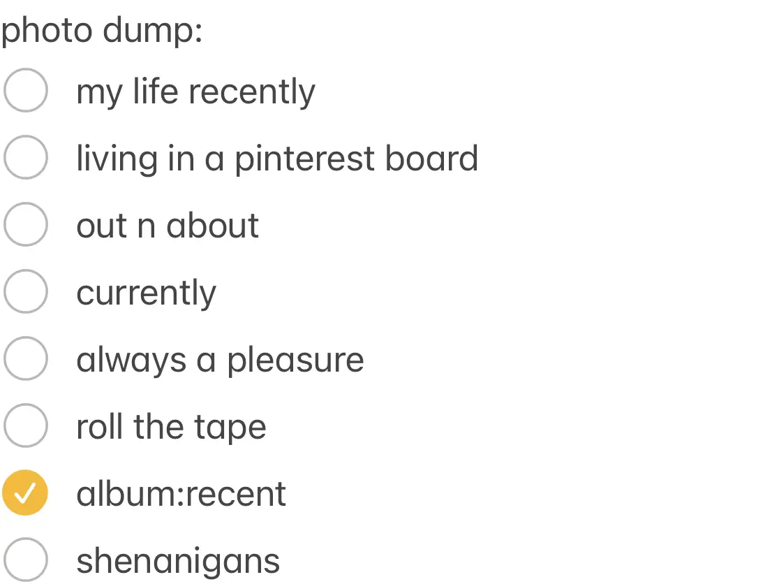 A list of things to do with a tape album.