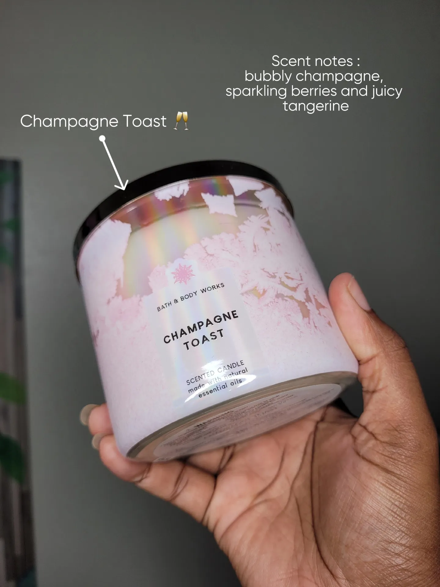 Champagne Toast Candle 3 Wick w Natural Essential Oils